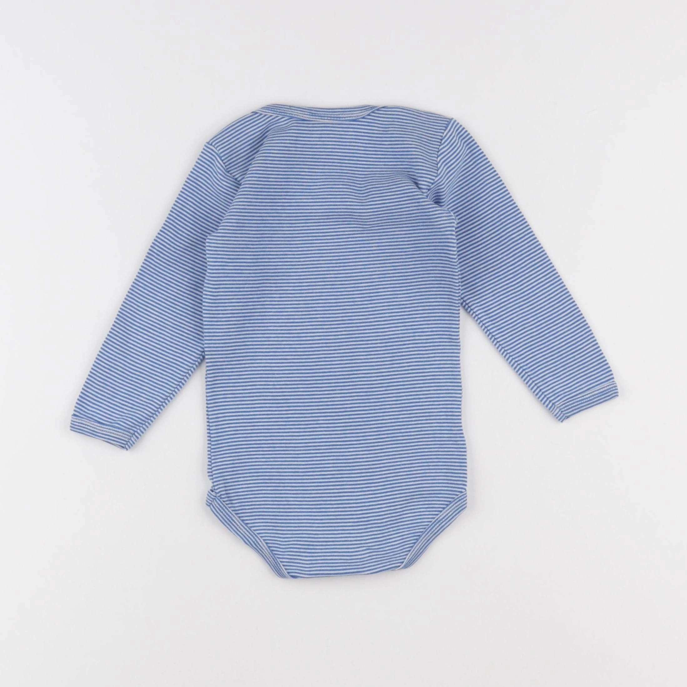 Petit Bateau - body bleu, blanc - 18 mois