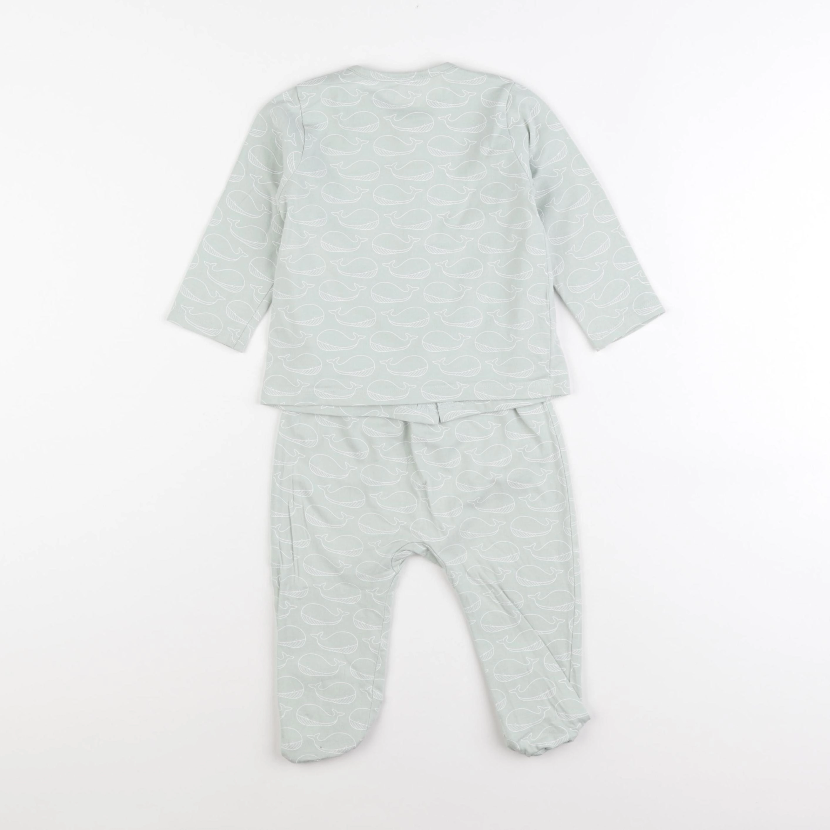 Vertbaudet - pyjama coton vert - 12 mois