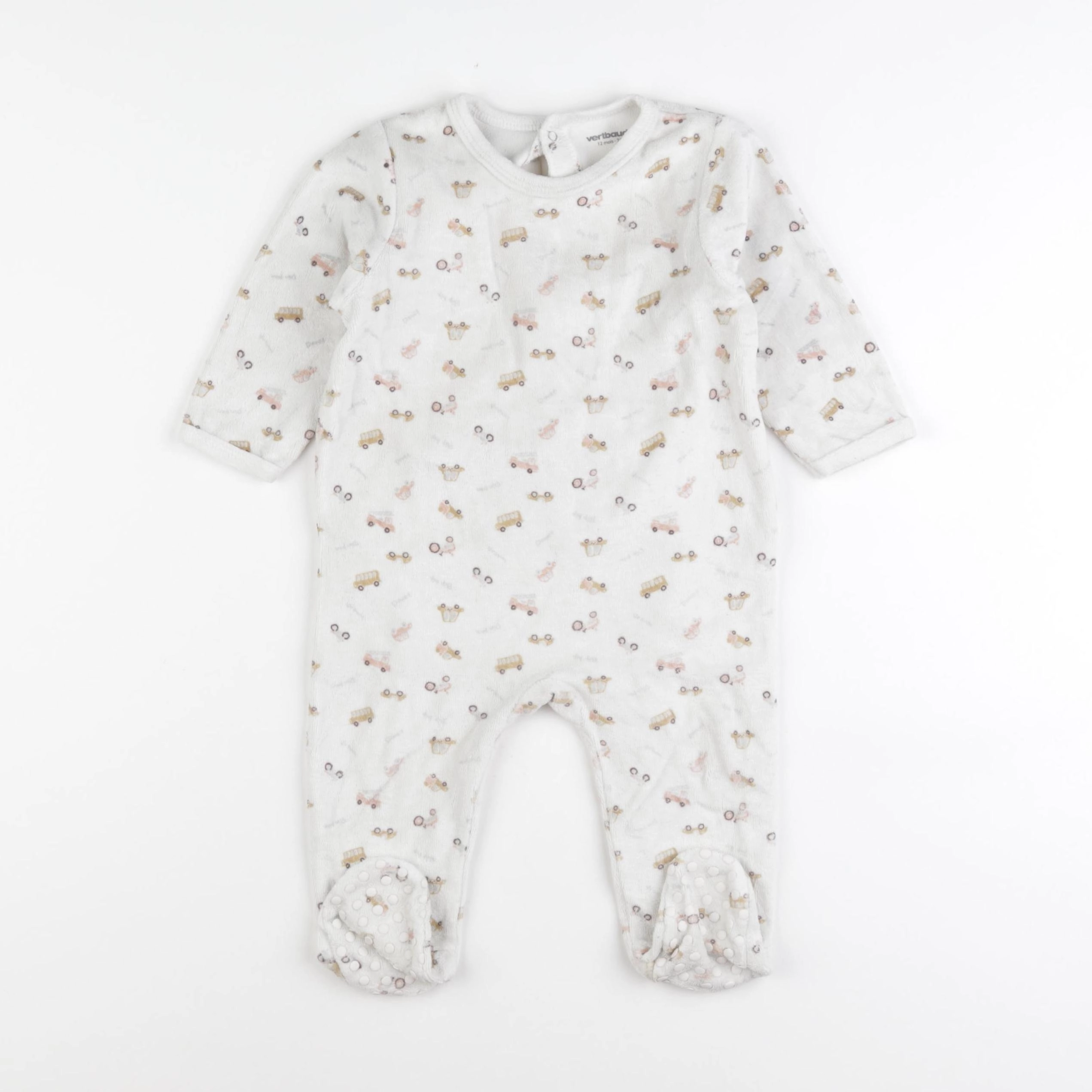 Vertbaudet - pyjama velours beige - 12 mois