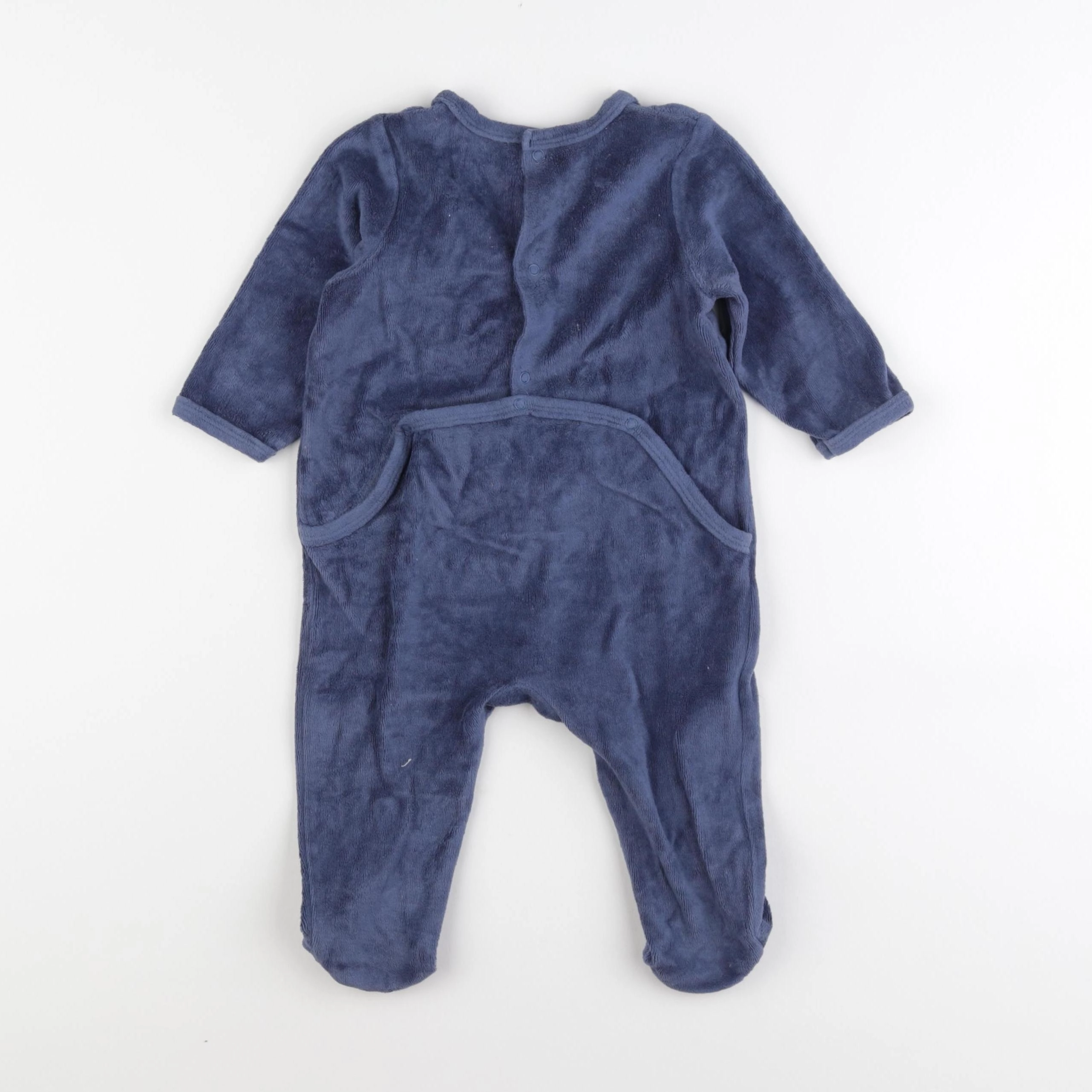 Vertbaudet - pyjama velours bleu - 12 mois