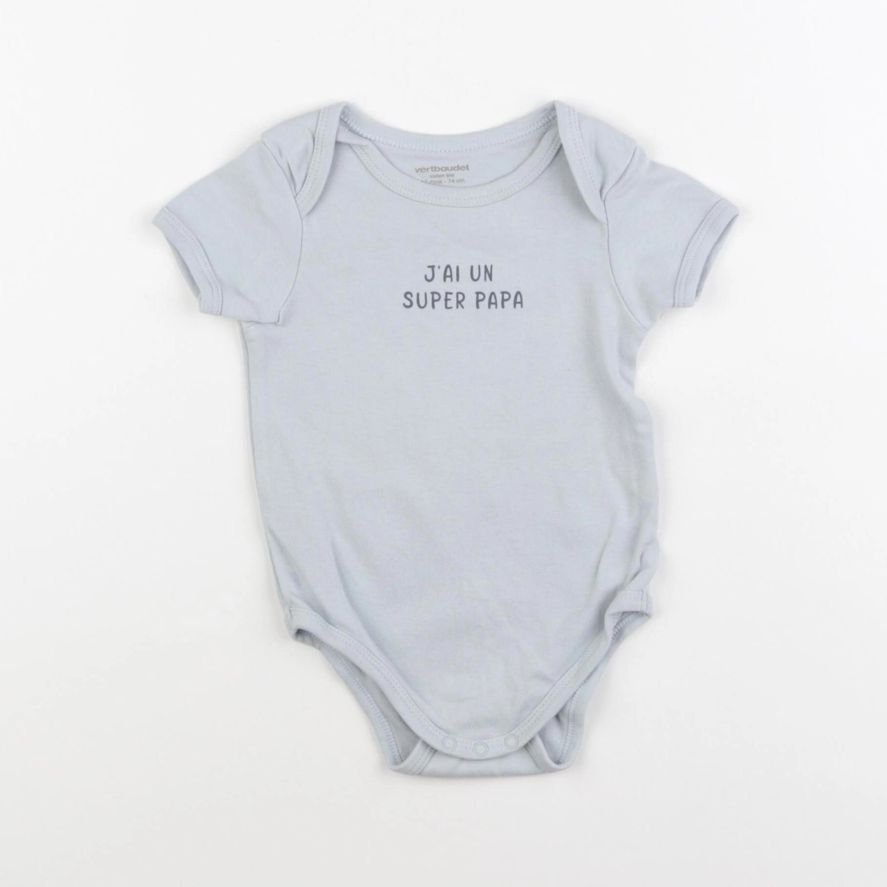 Vertbaudet - body bleu - 12 mois
