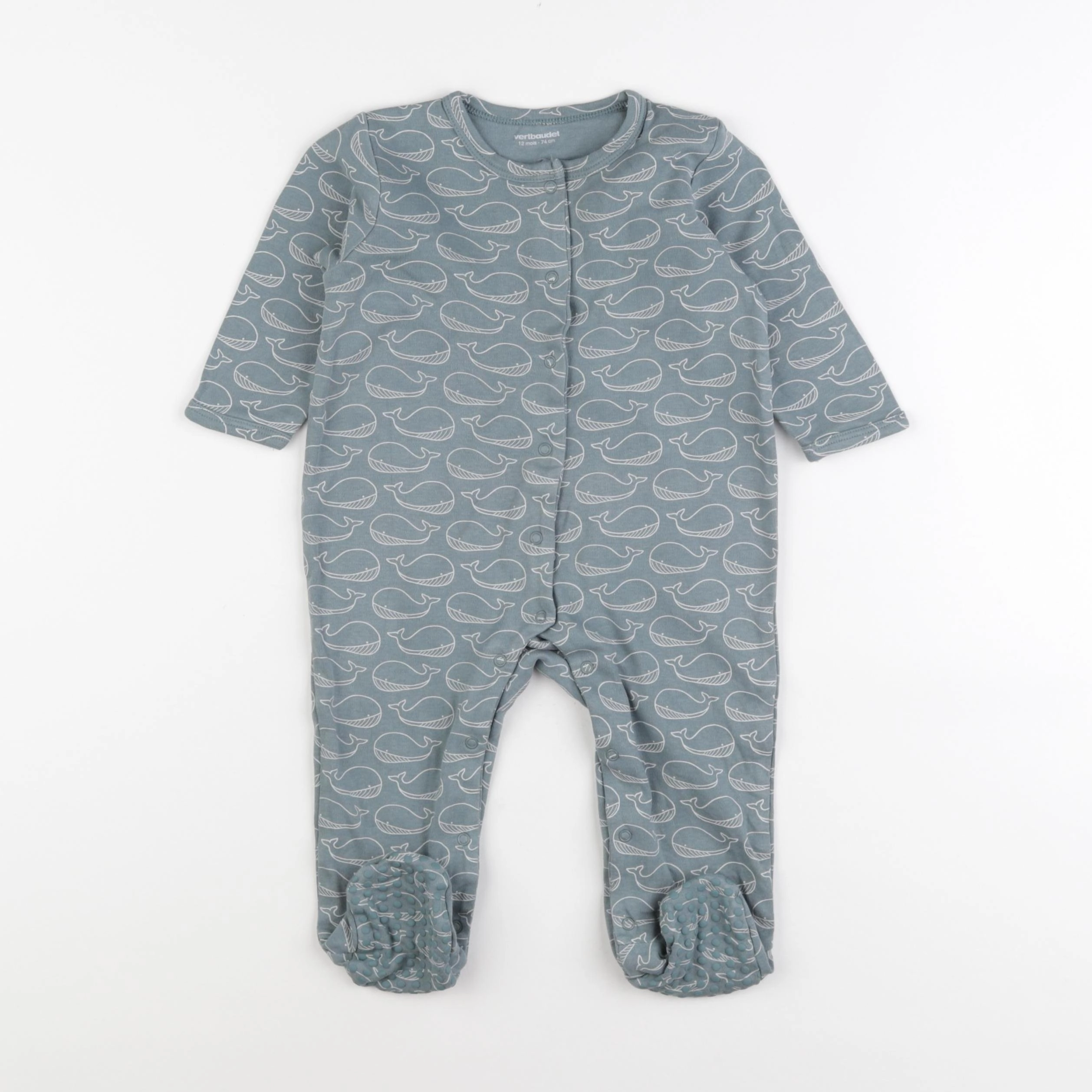 Vertbaudet - pyjama coton bleu - 12 mois