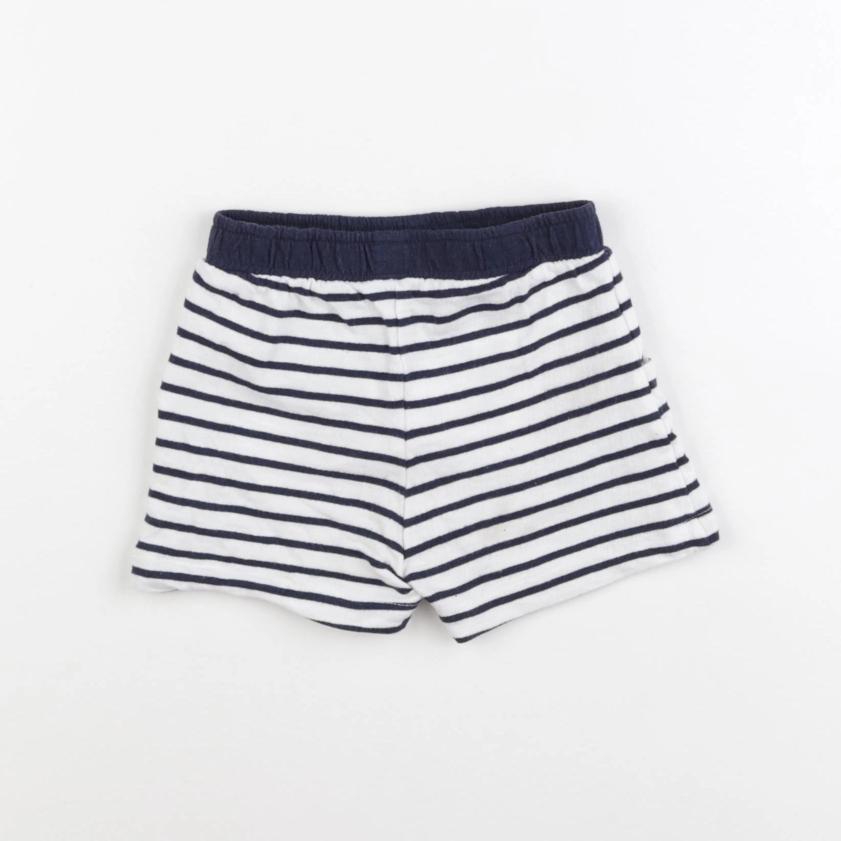 Vertbaudet - short blanc, bleu - 12 mois