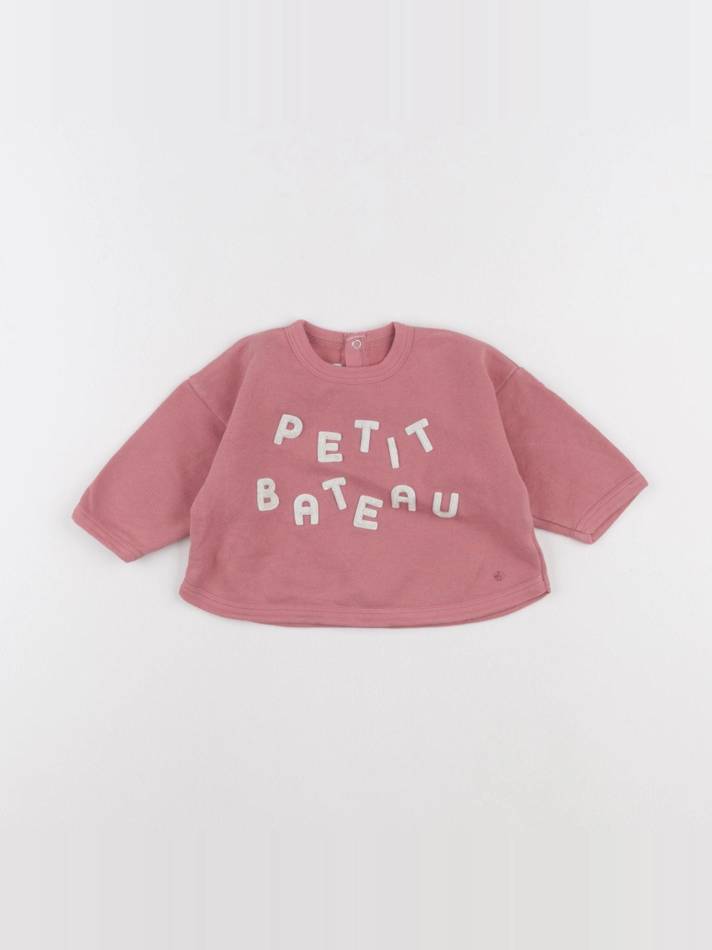 Petit Bateau - sweat rose - 6 mois