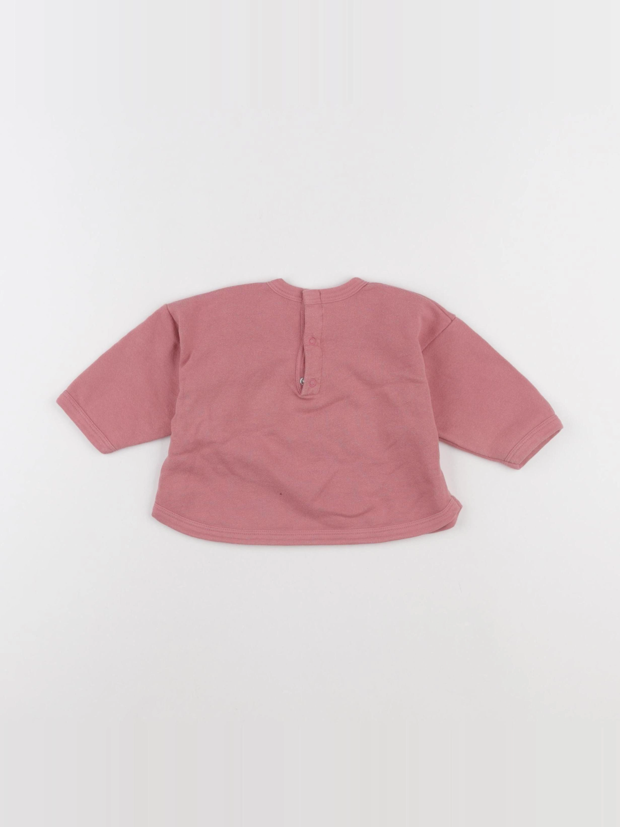 Petit Bateau - sweat rose - 6 mois