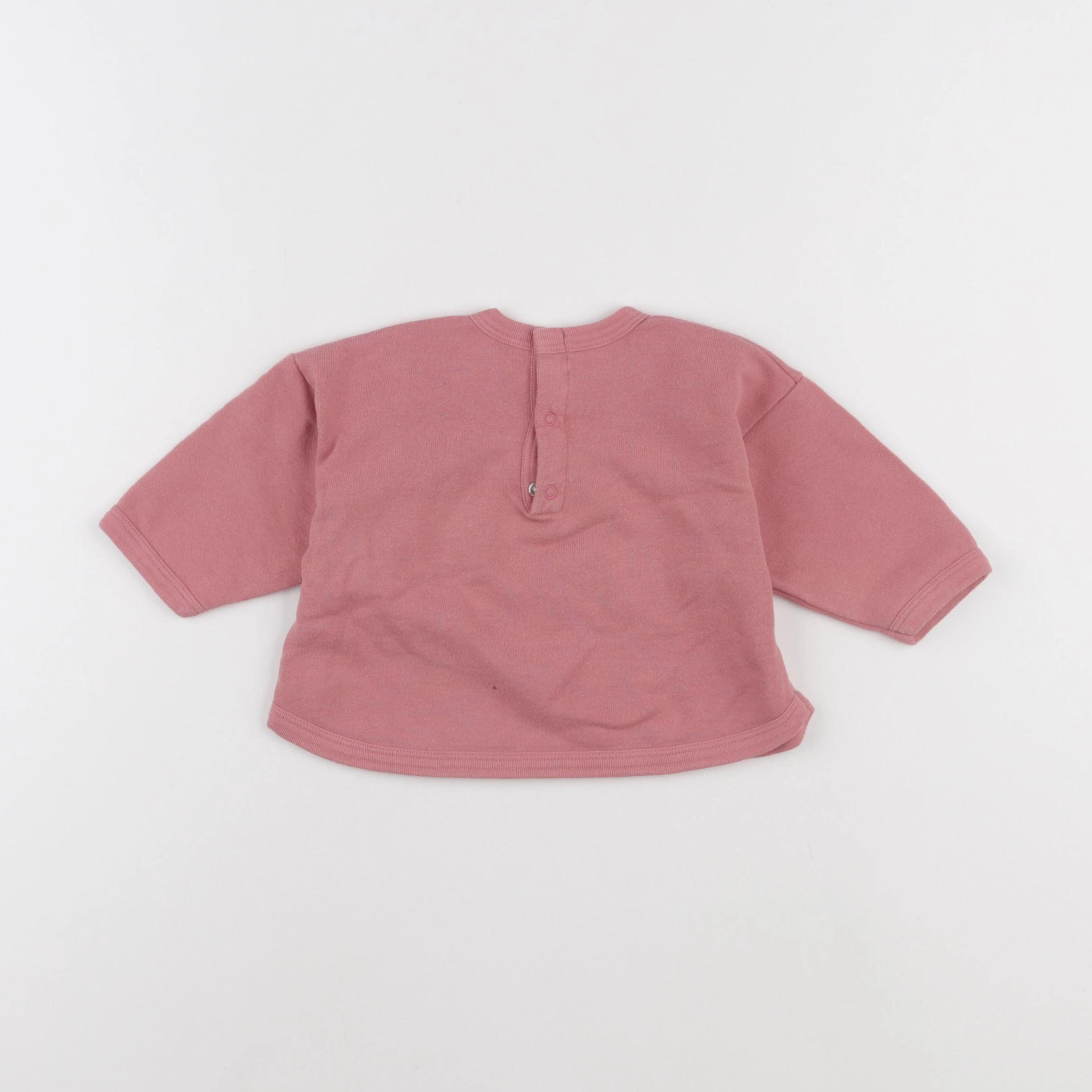 Petit Bateau - sweat rose - 6 mois