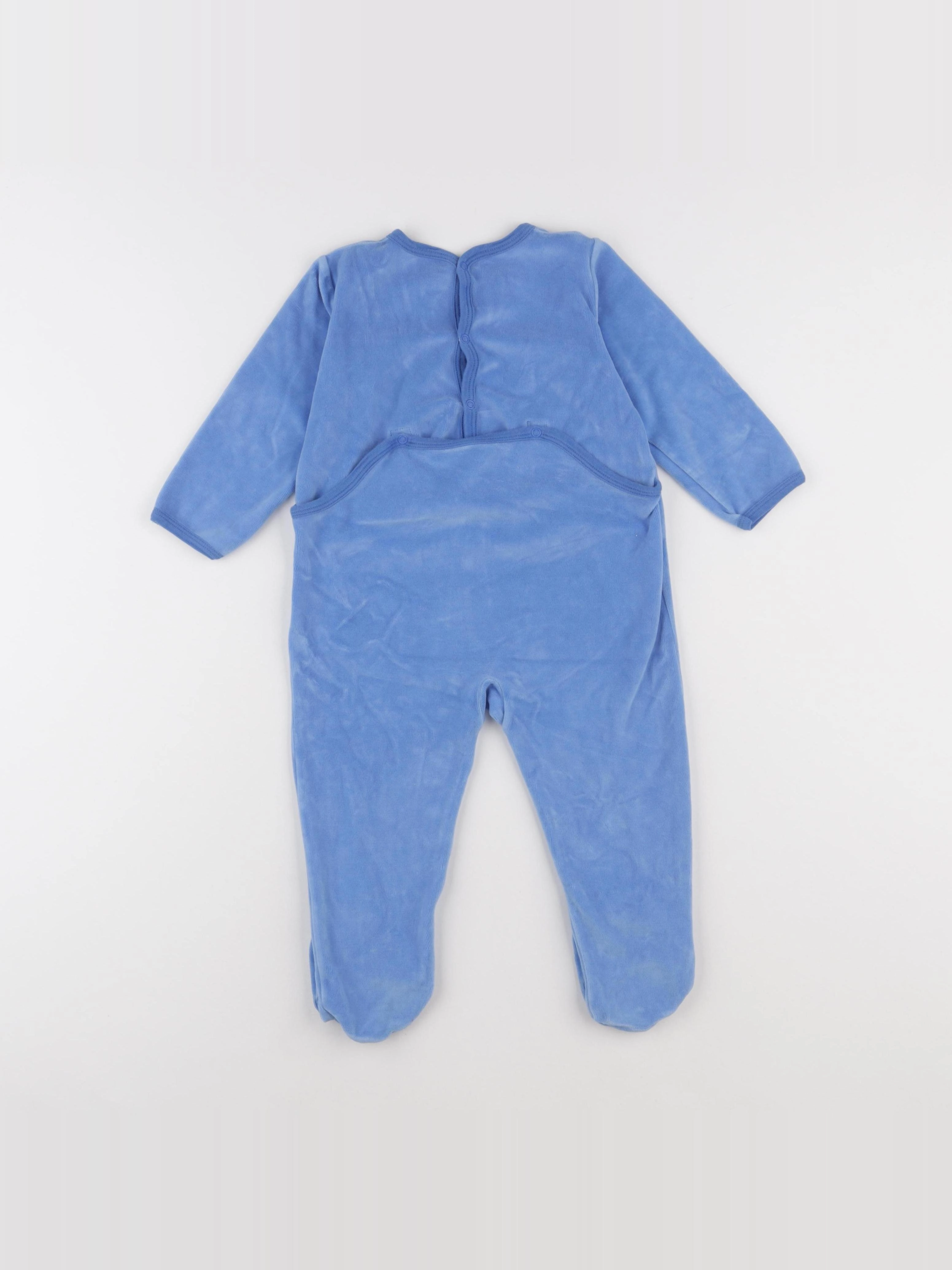 Petit Bateau - pyjama velours bleu - 24 mois
