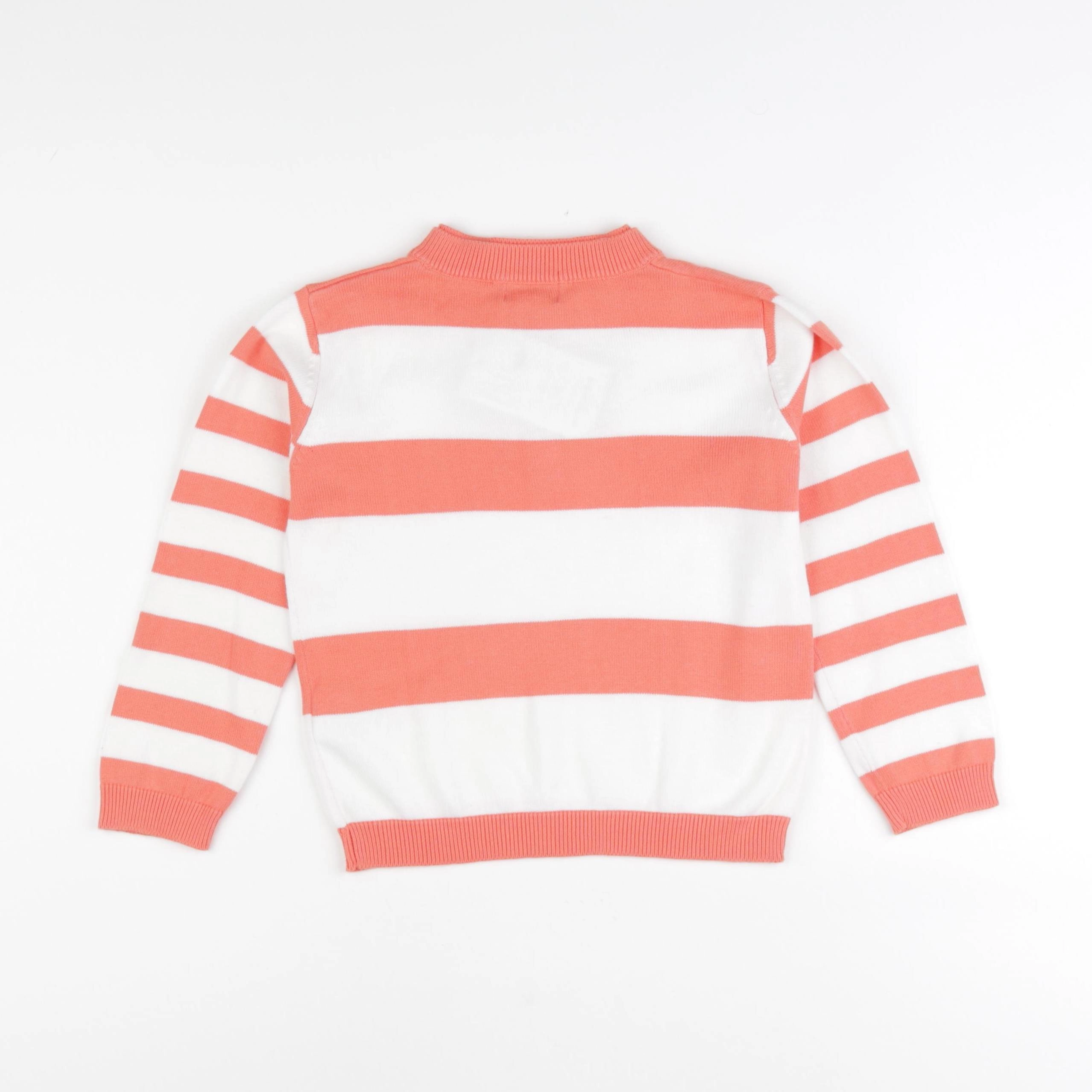 Vertbaudet - pull blanc, orange - 4 ans