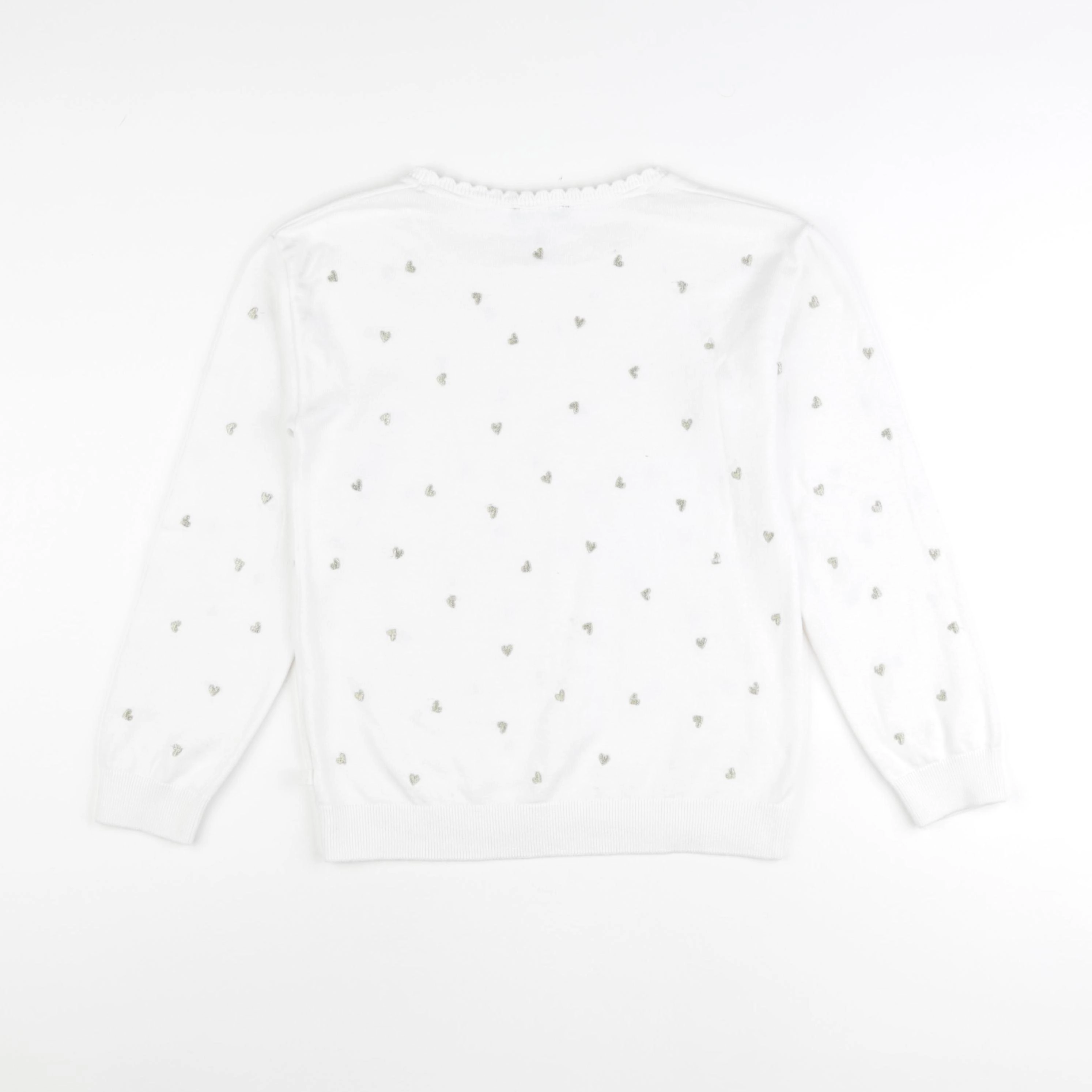 Vertbaudet - pull blanc, or - 10 ans