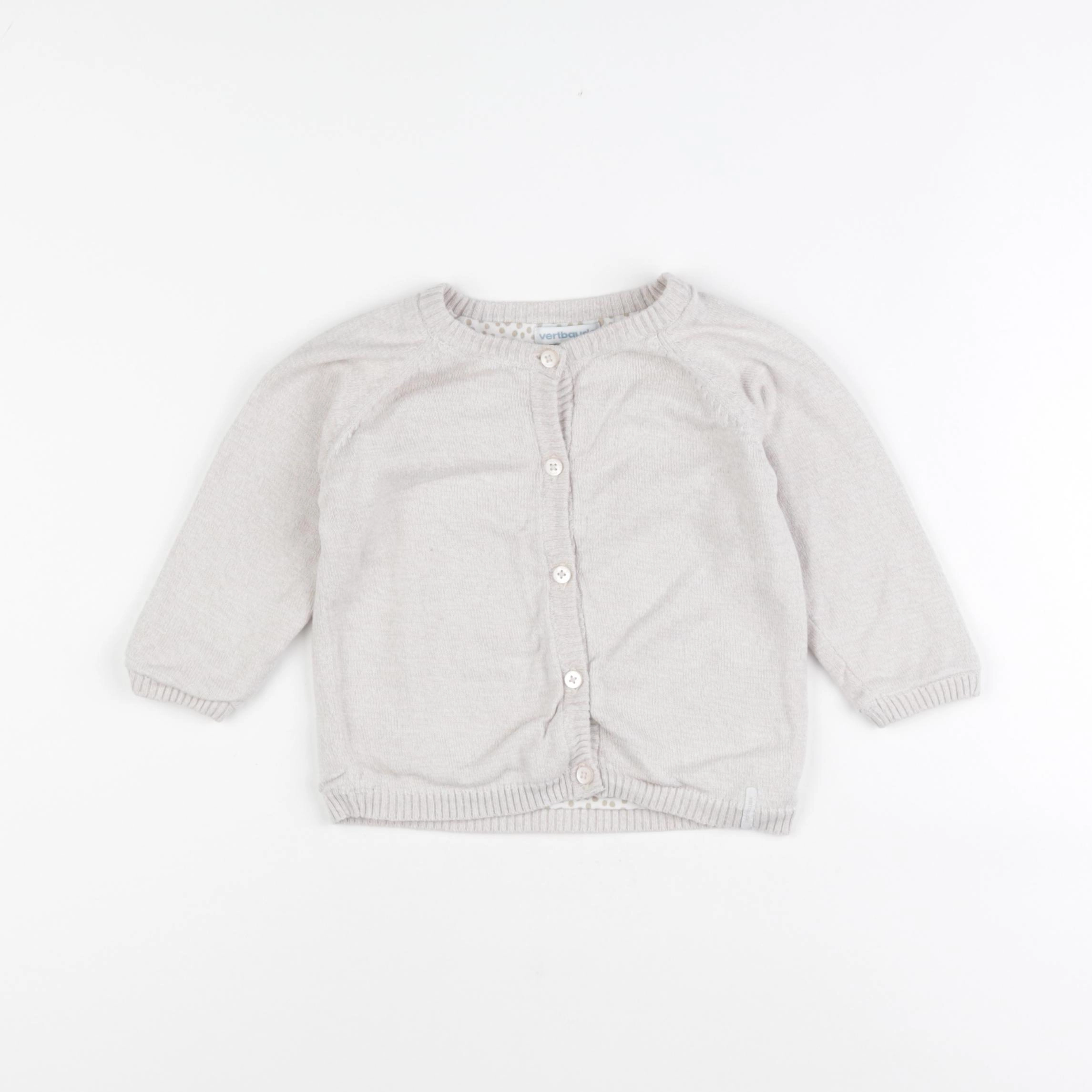 Vertbaudet - gilet beige - 12 mois