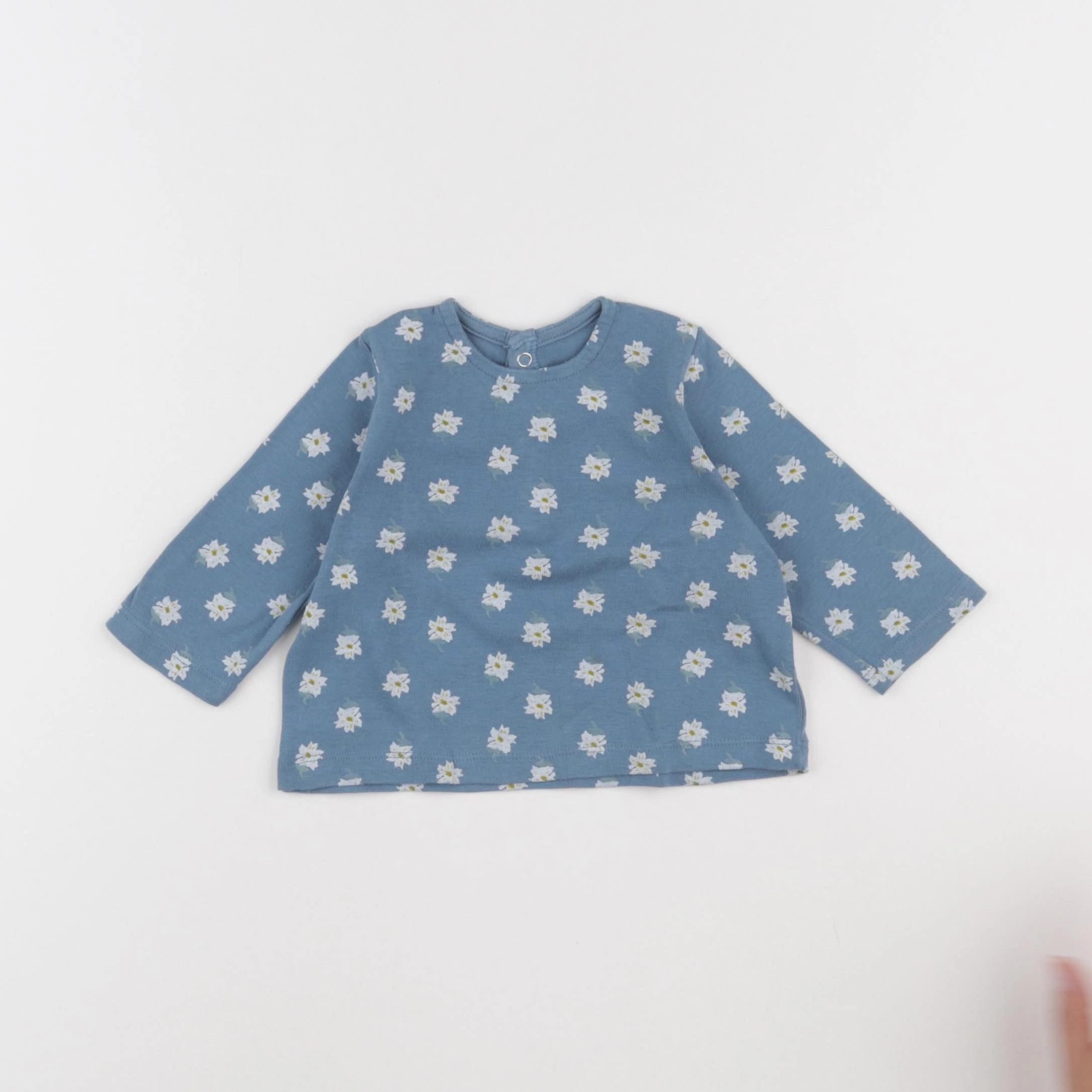 Petit Bateau - tee-shirt bleu - 3 mois