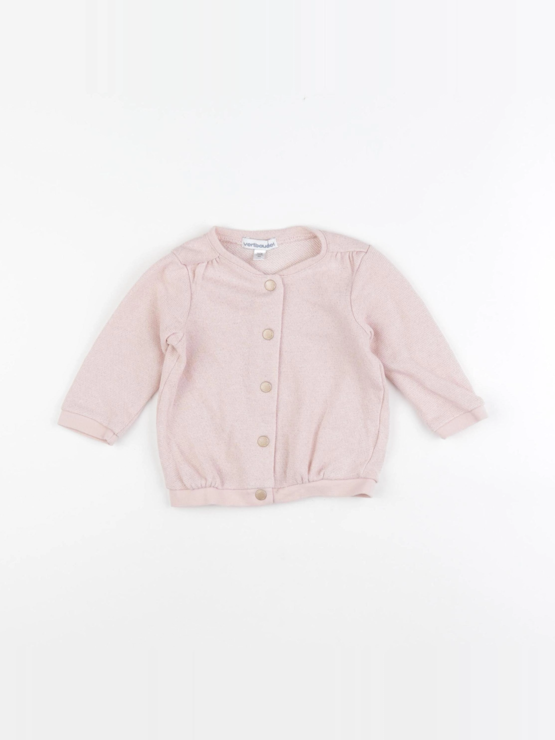 Vertbaudet - sweat rose - 9 mois