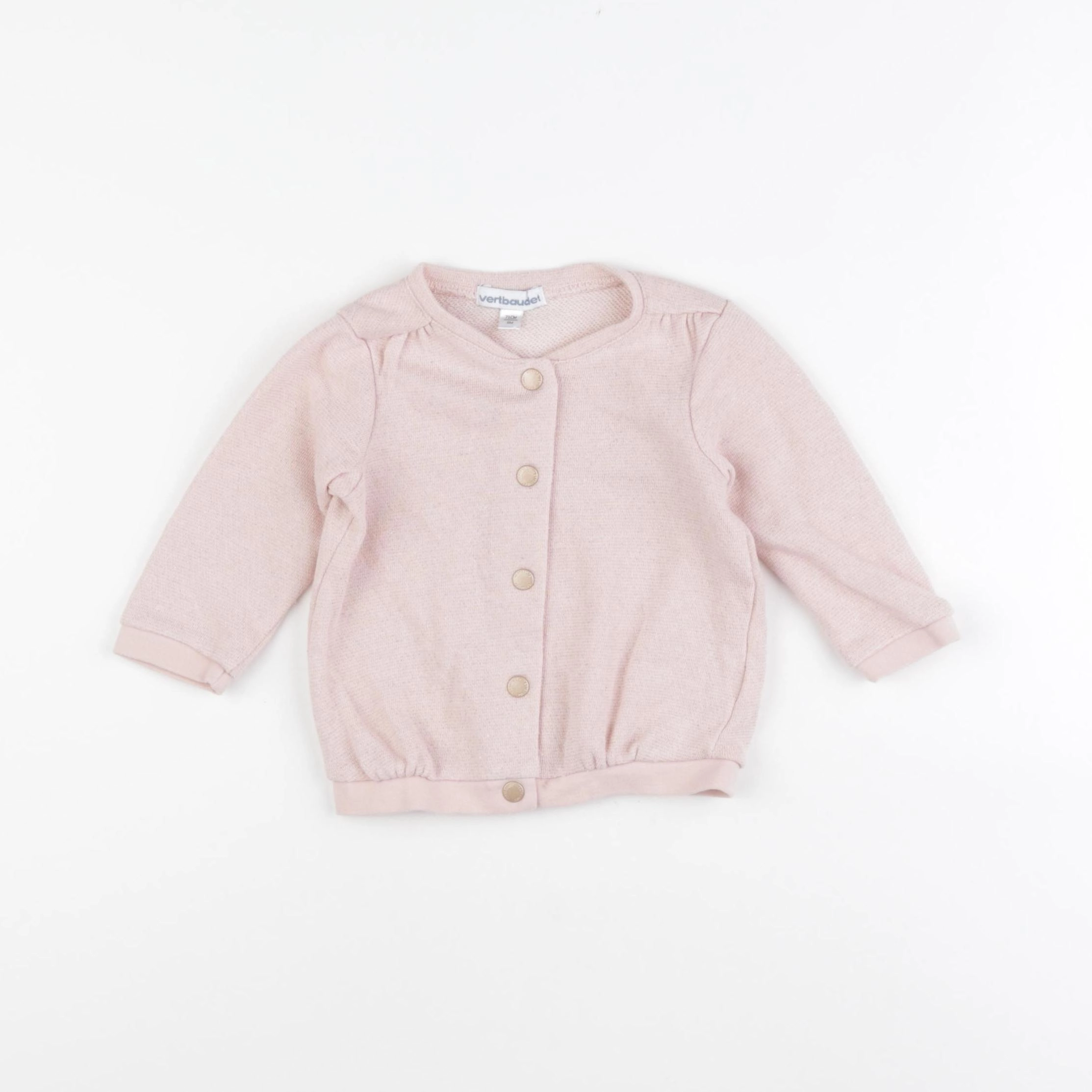 Vertbaudet - sweat rose - 9 mois