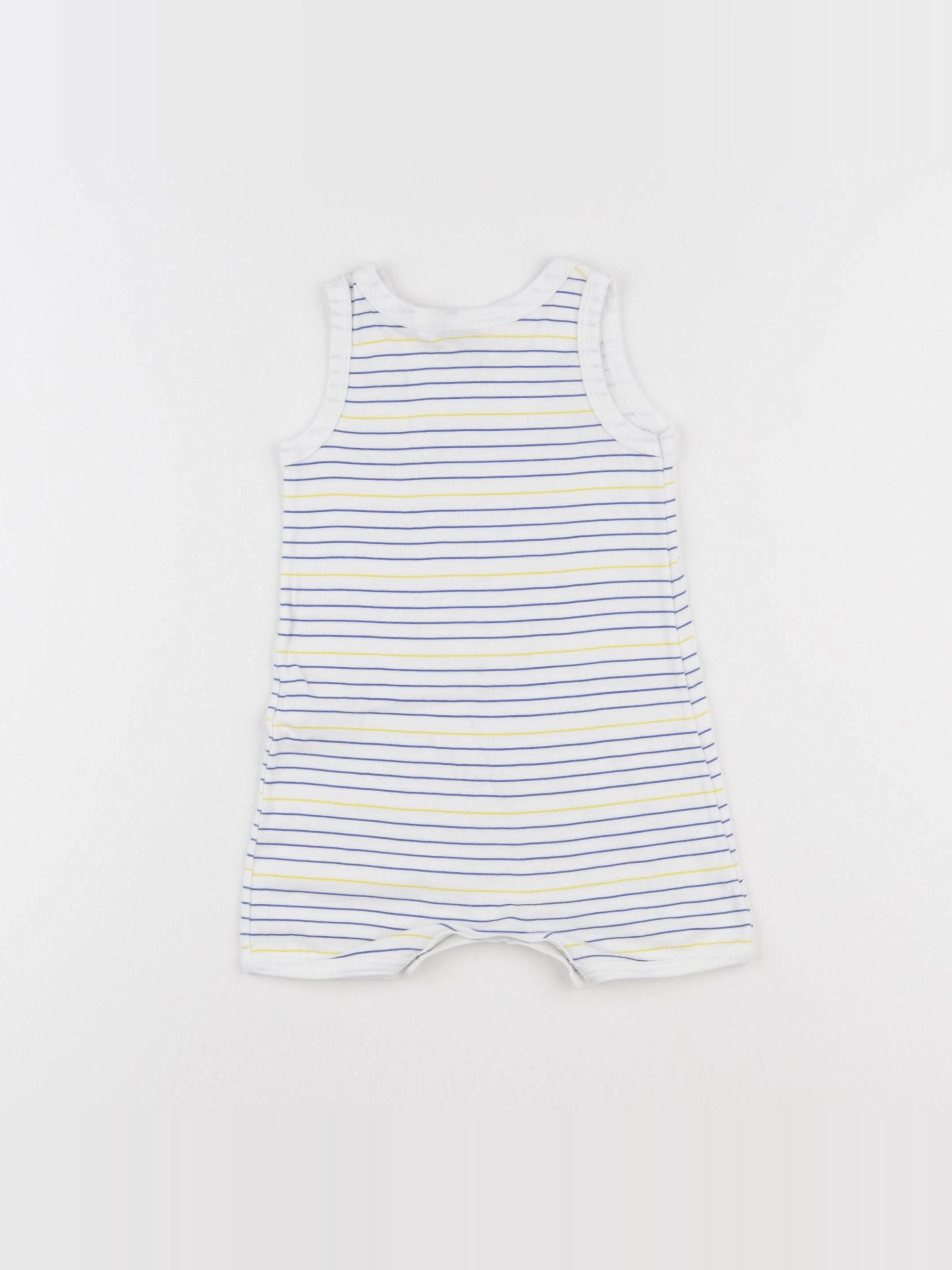 Petit Bateau - pyjama coton bleu, jaune - 12 mois
