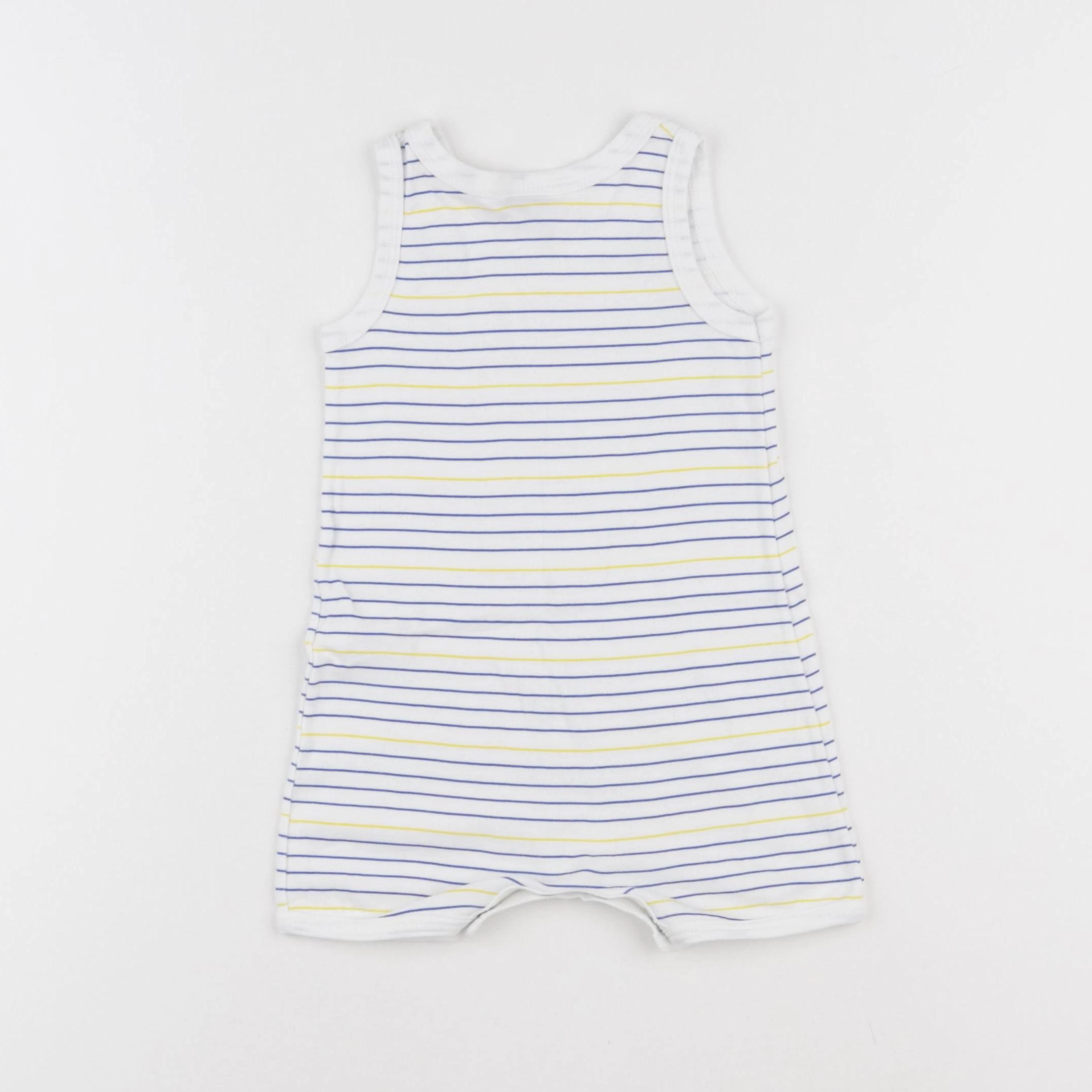 Petit Bateau - pyjama coton bleu, jaune - 12 mois
