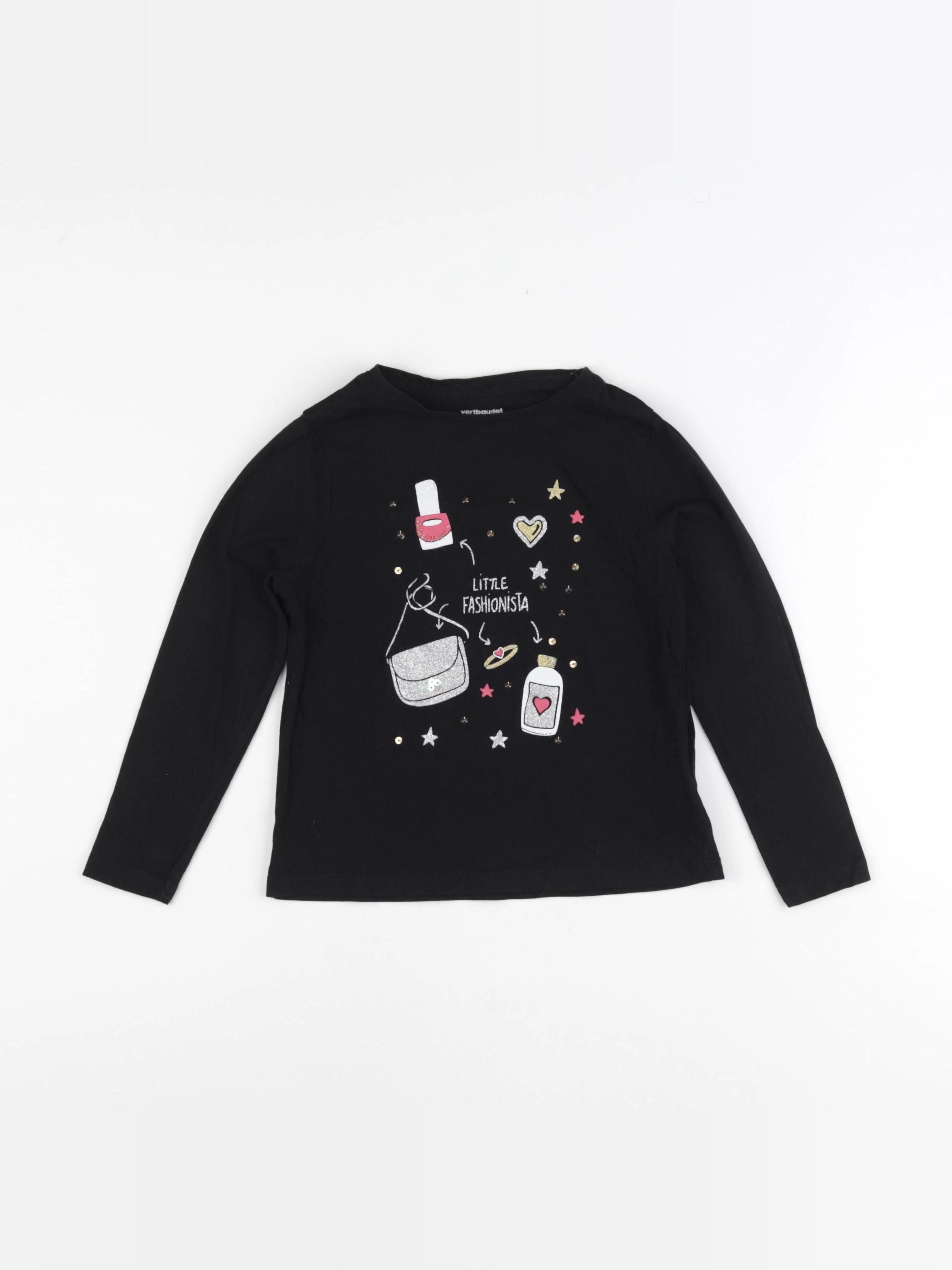 Vertbaudet - tee-shirt noir - 5 ans