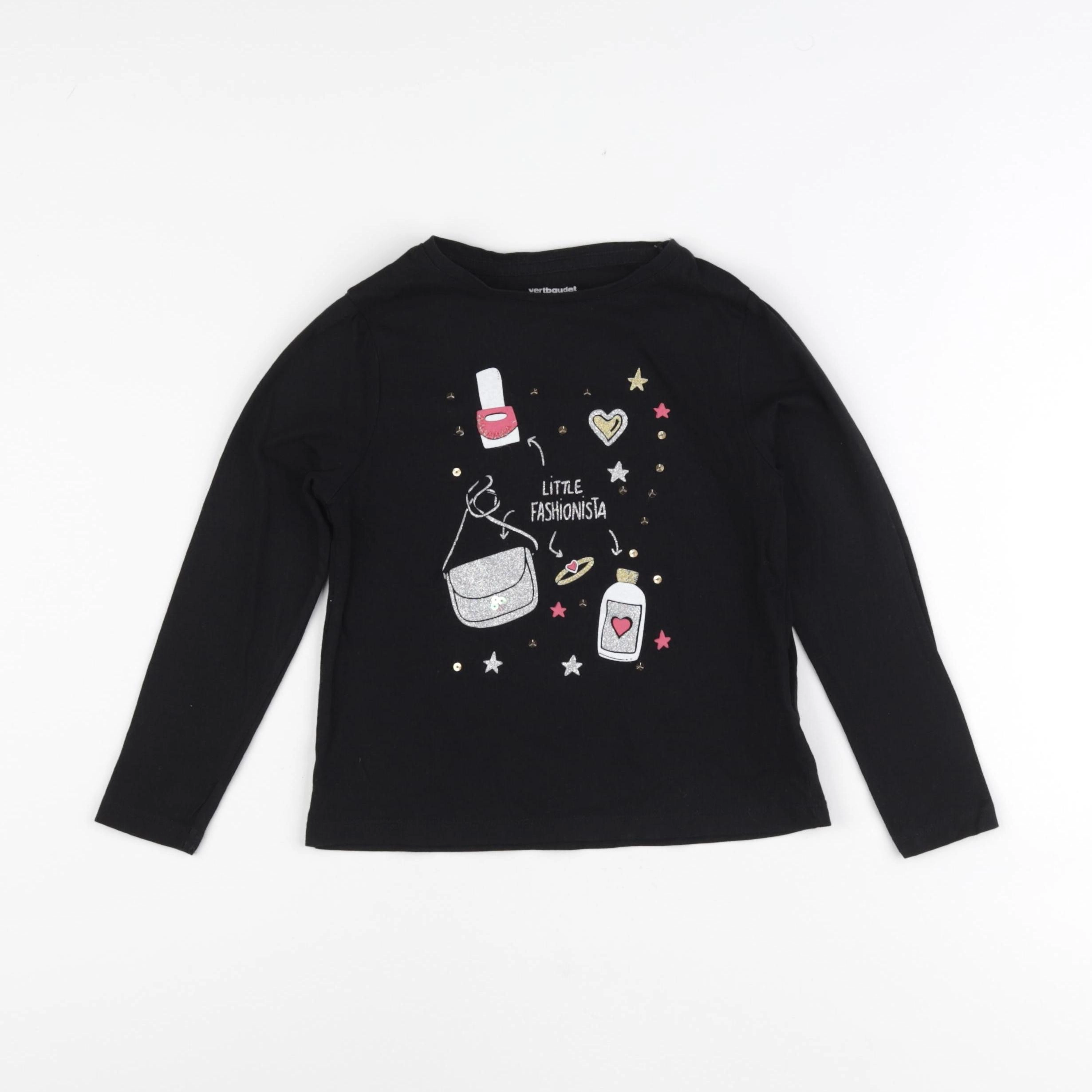 Vertbaudet - tee-shirt noir - 5 ans
