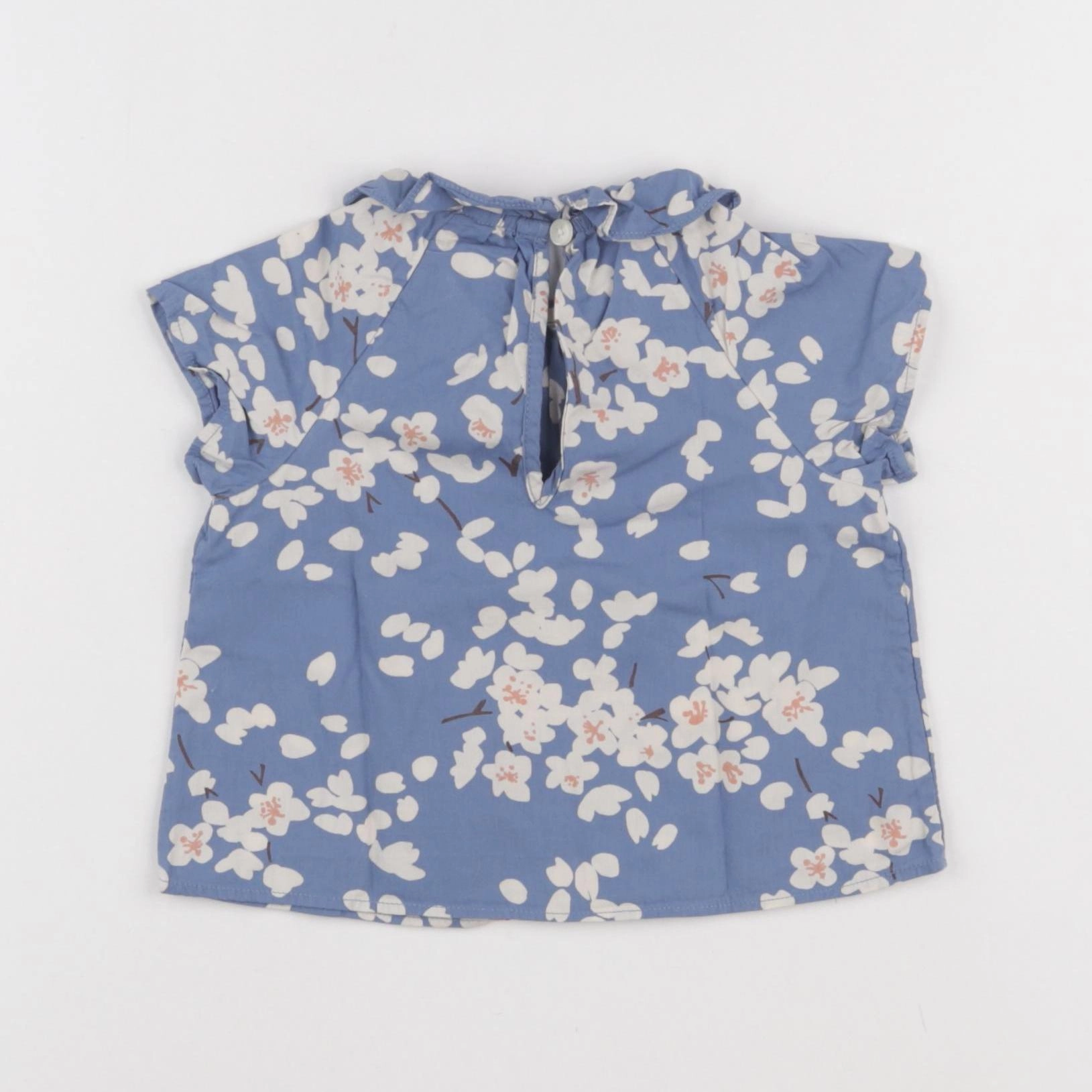 Petit Bateau - blouse bleu - 6 mois