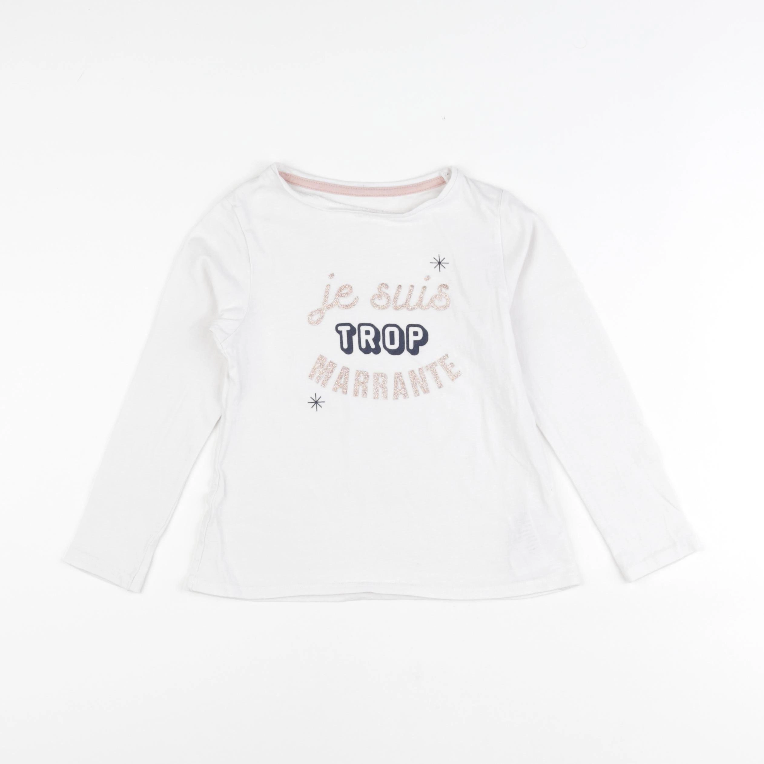 Vertbaudet - tee-shirt blanc - 6 ans