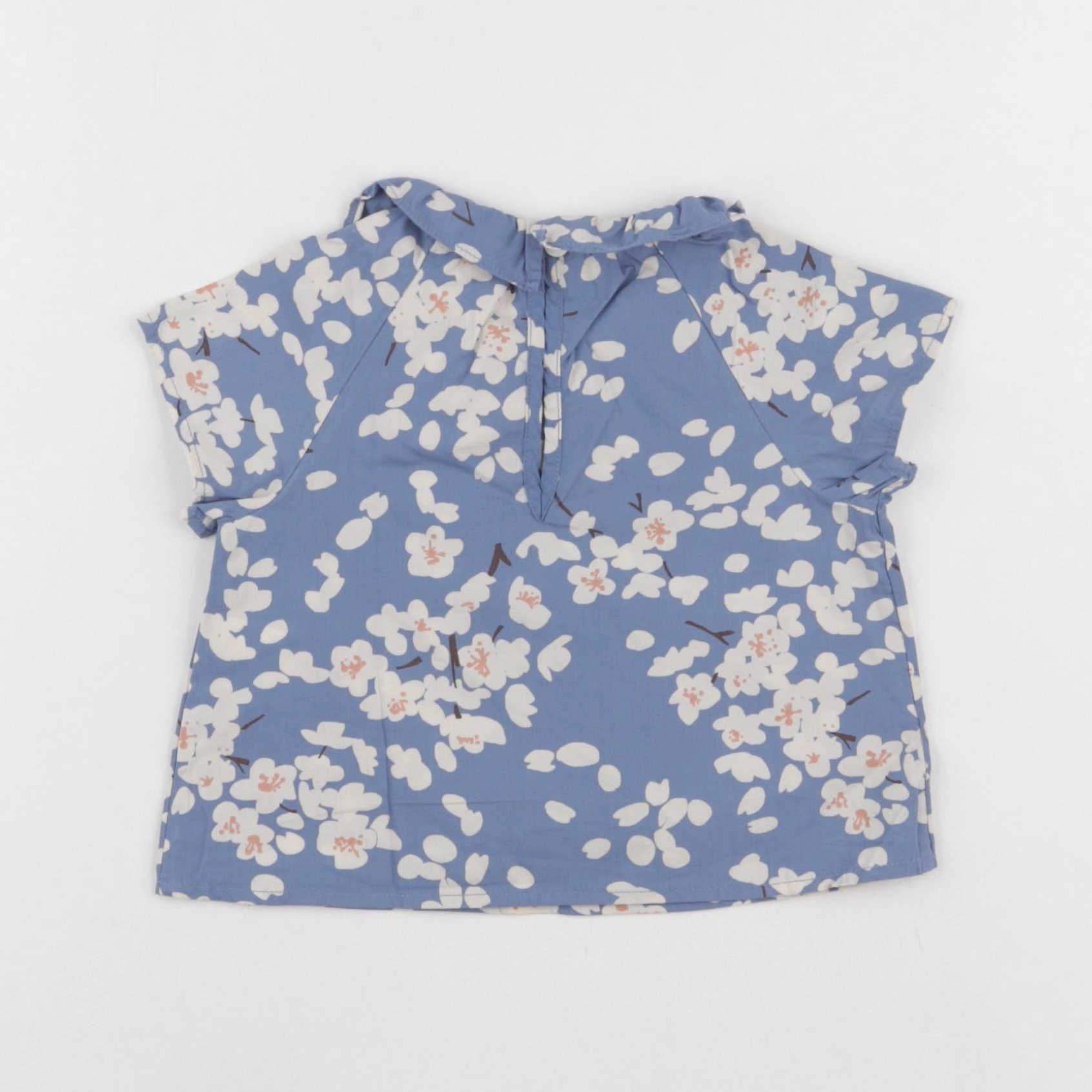 Petit Bateau - blouse bleu - 6 mois