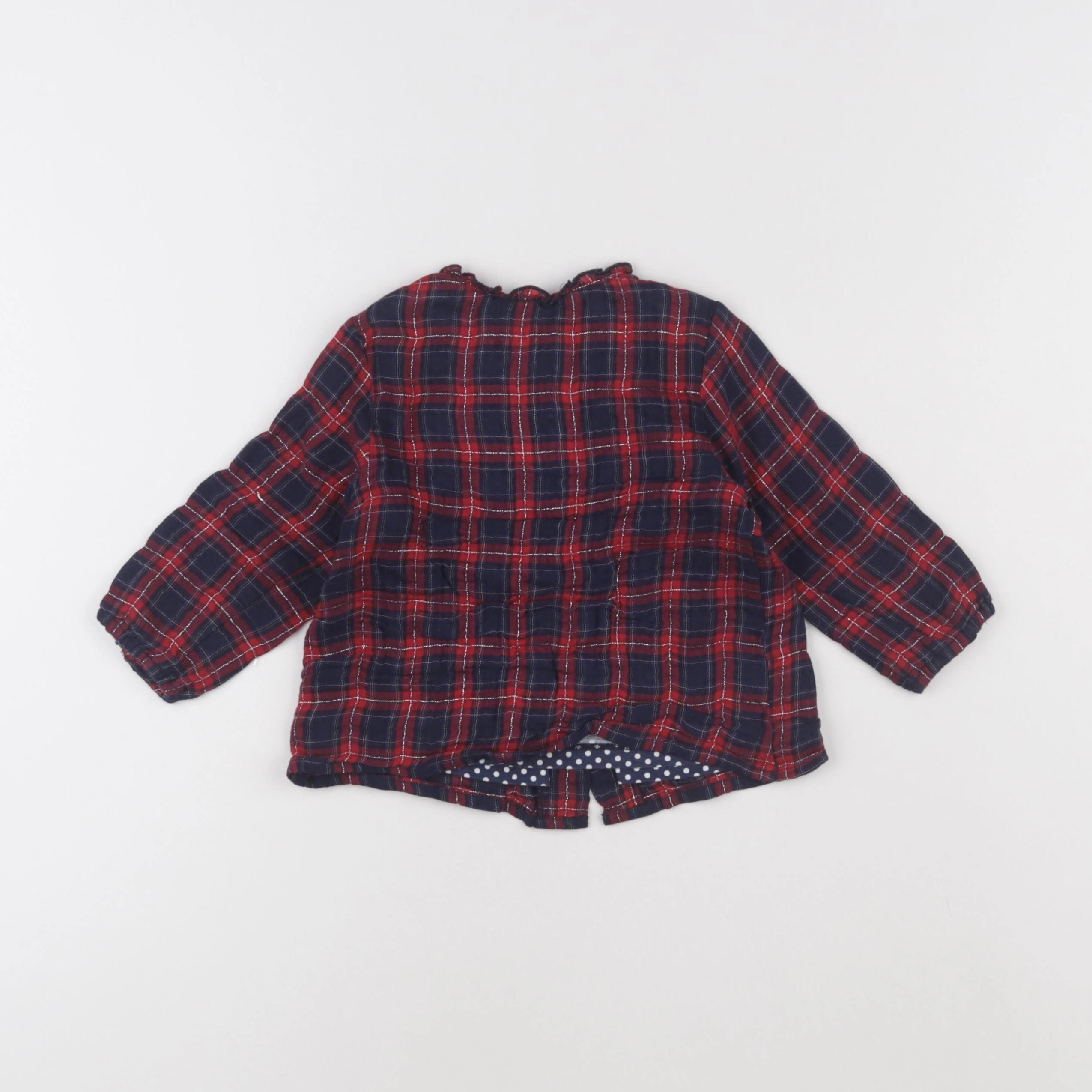 IKKS - blouse bleu, rouge, argent - 12 mois