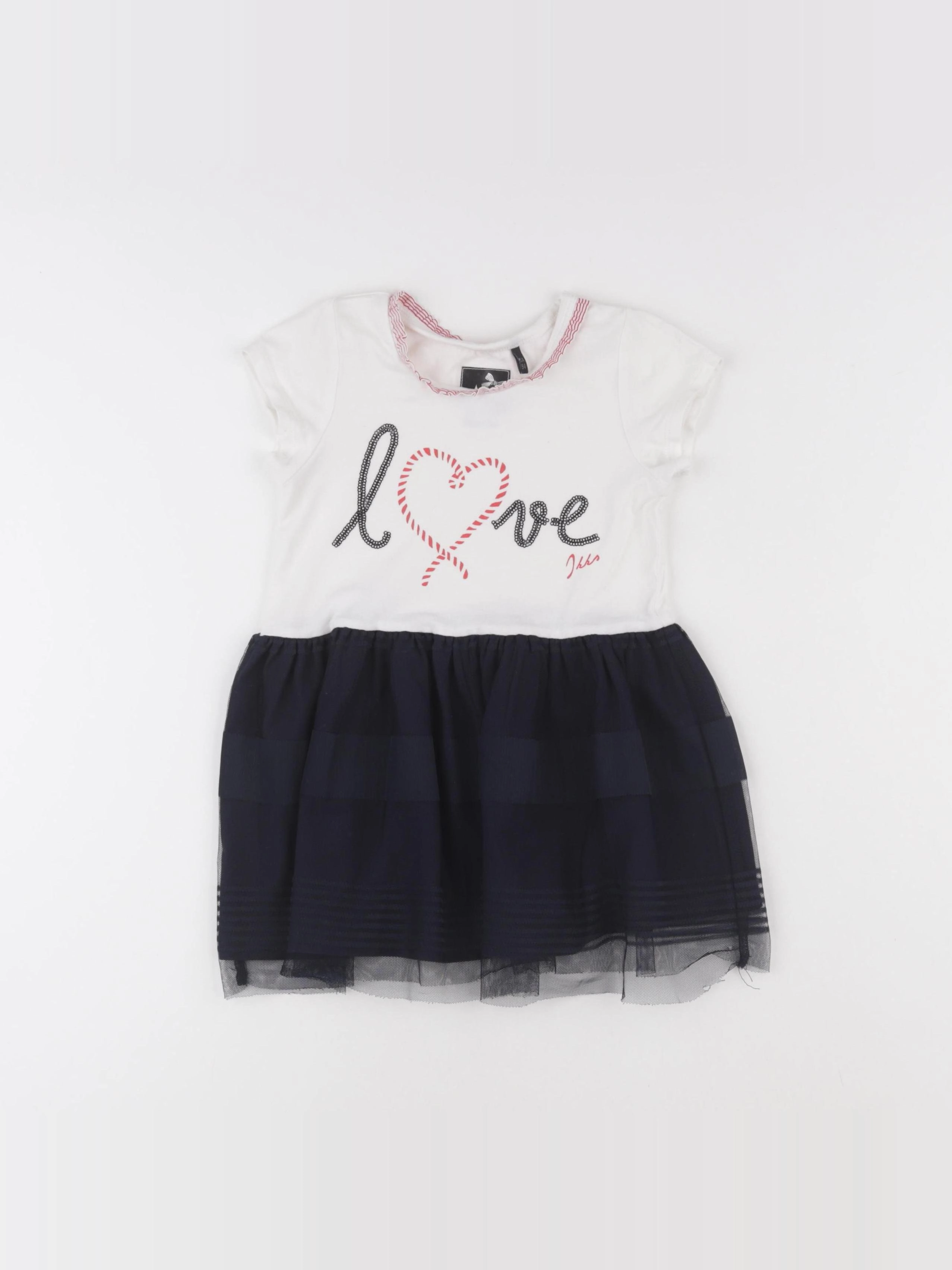 IKKS - robe blanc, bleu - 3 ans
