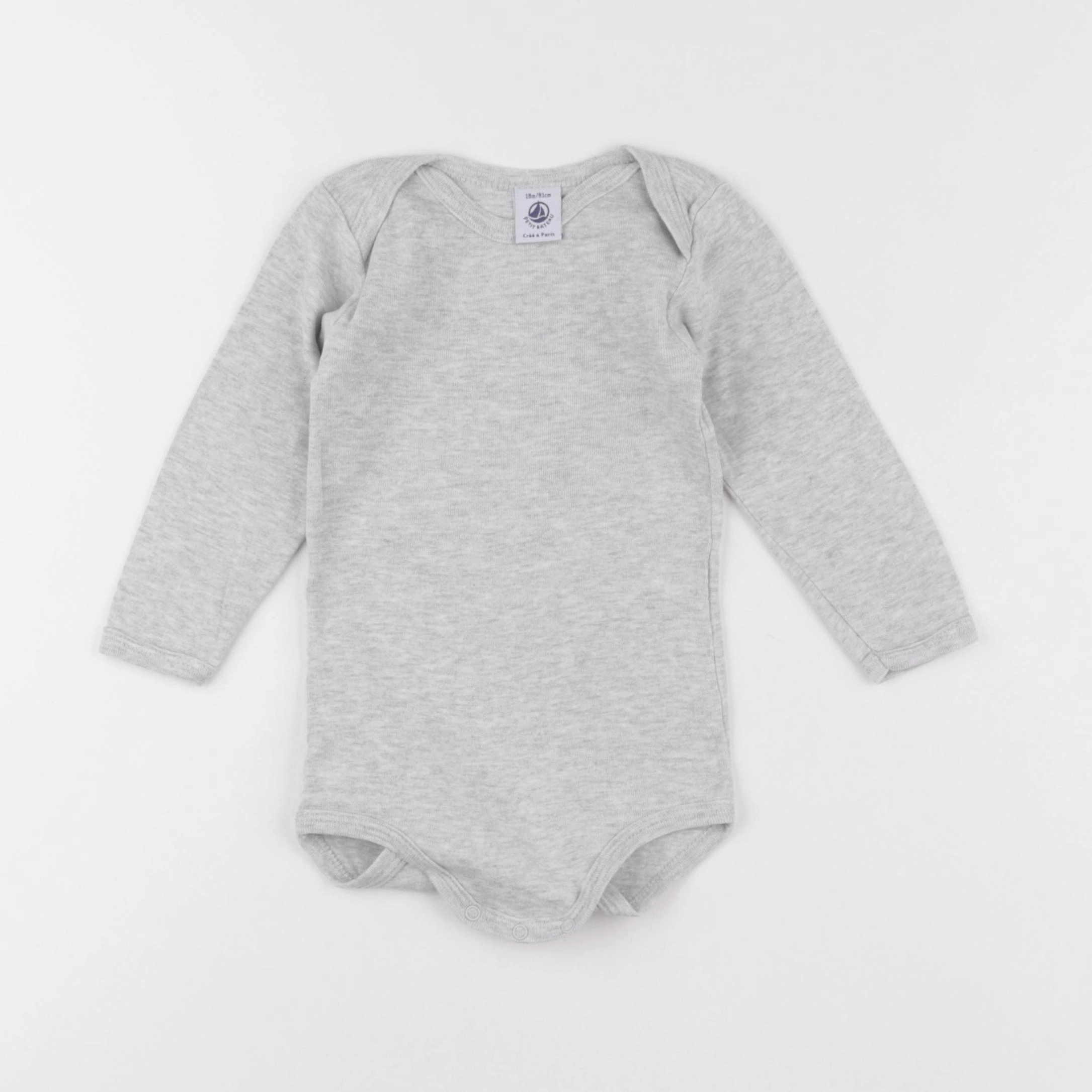 Petit Bateau - body gris - 18 mois