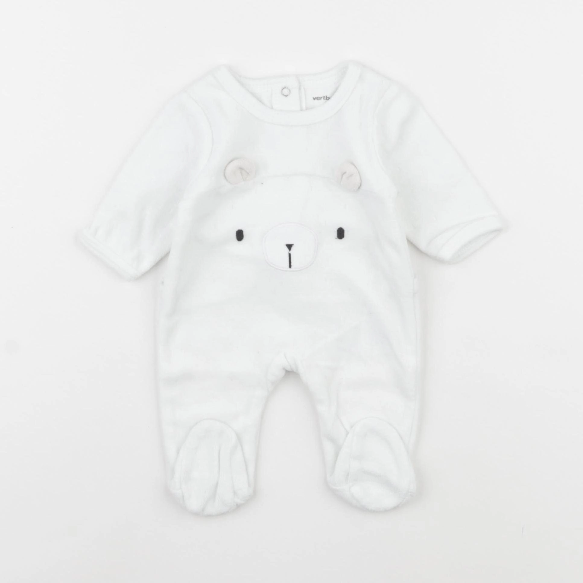 Vertbaudet - pyjama velours blanc - 0 mois