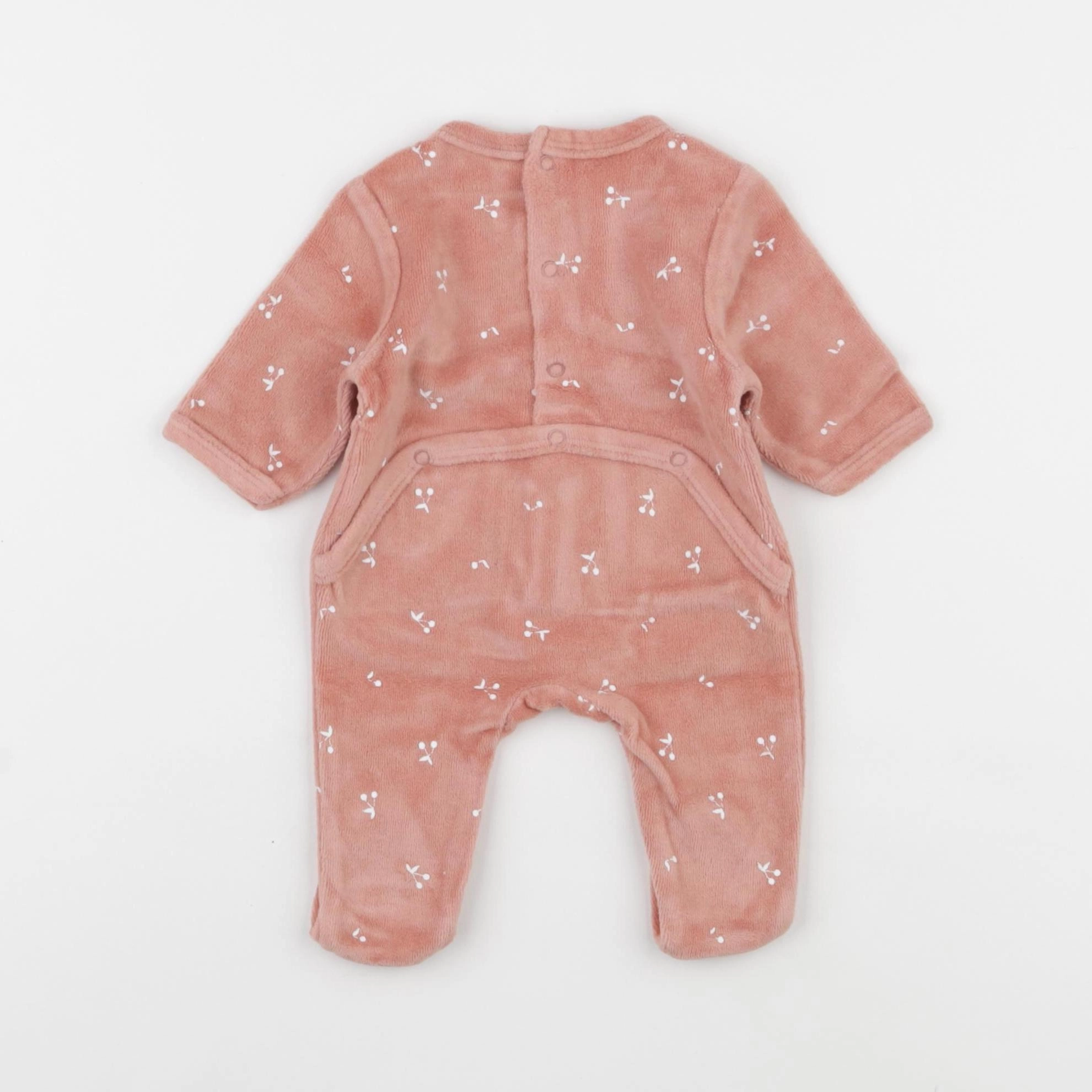 Vertbaudet - pyjama velours rose - 0 mois