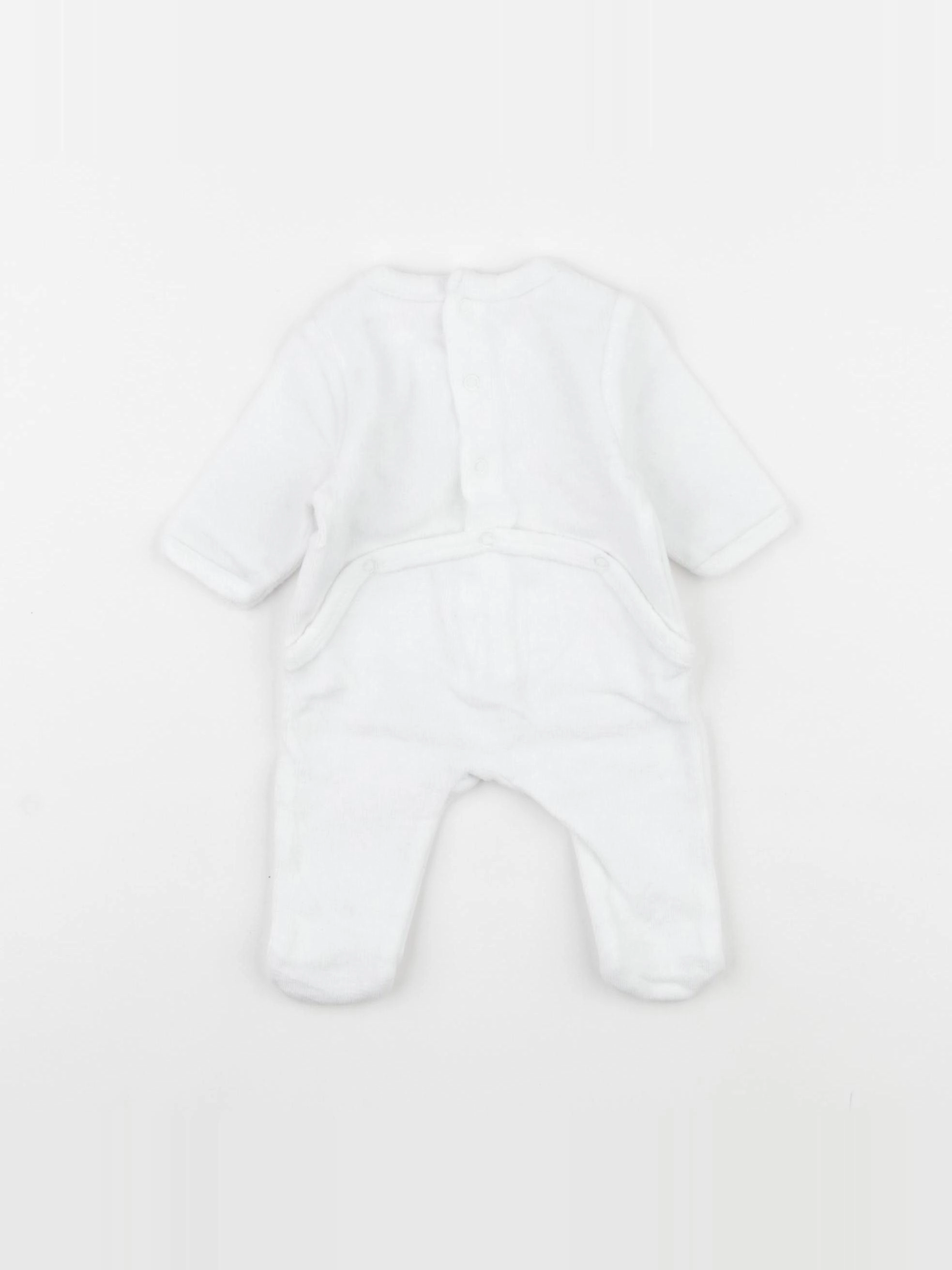 Vertbaudet - pyjama velours blanc - 0 mois