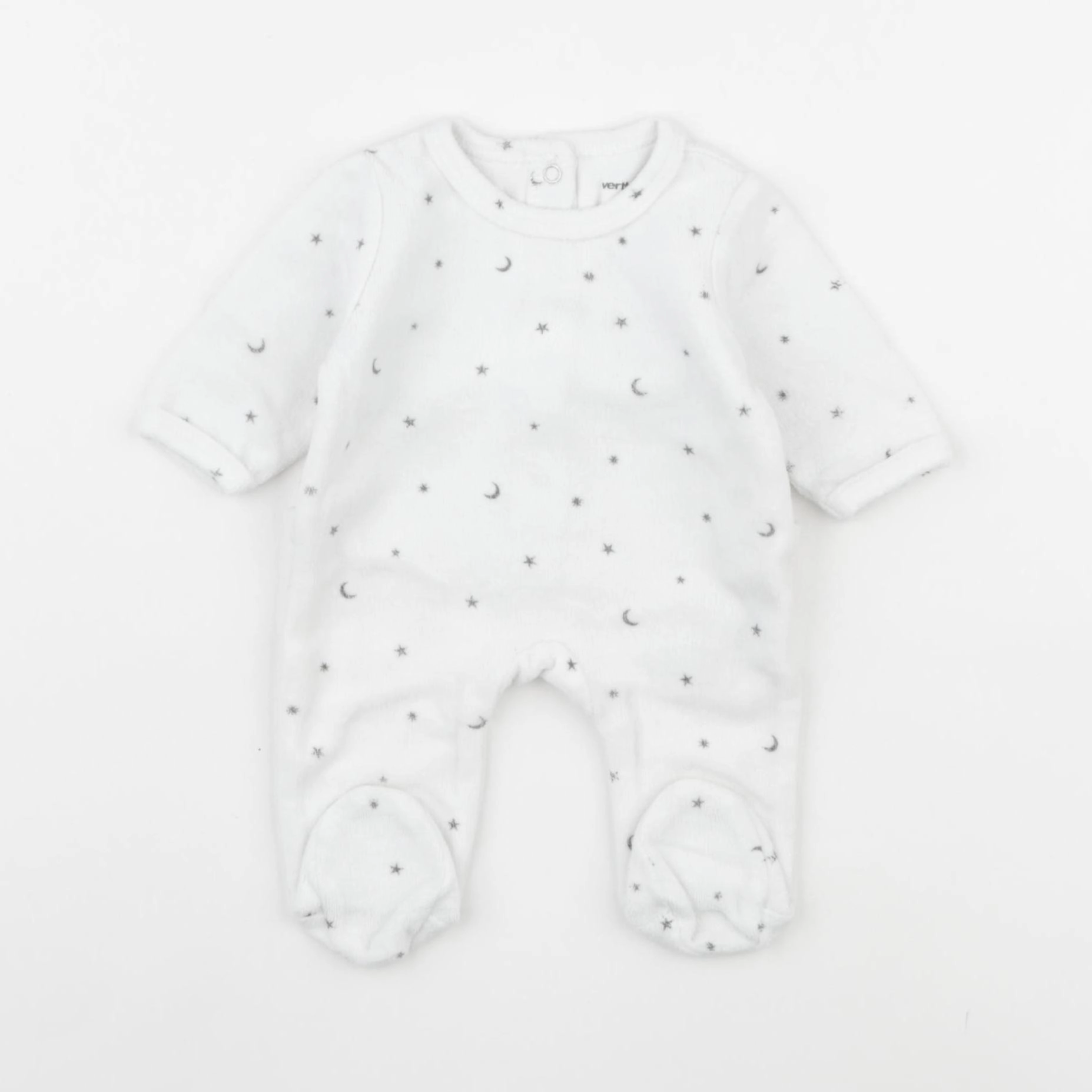 Vertbaudet - pyjama velours blanc - 0 mois