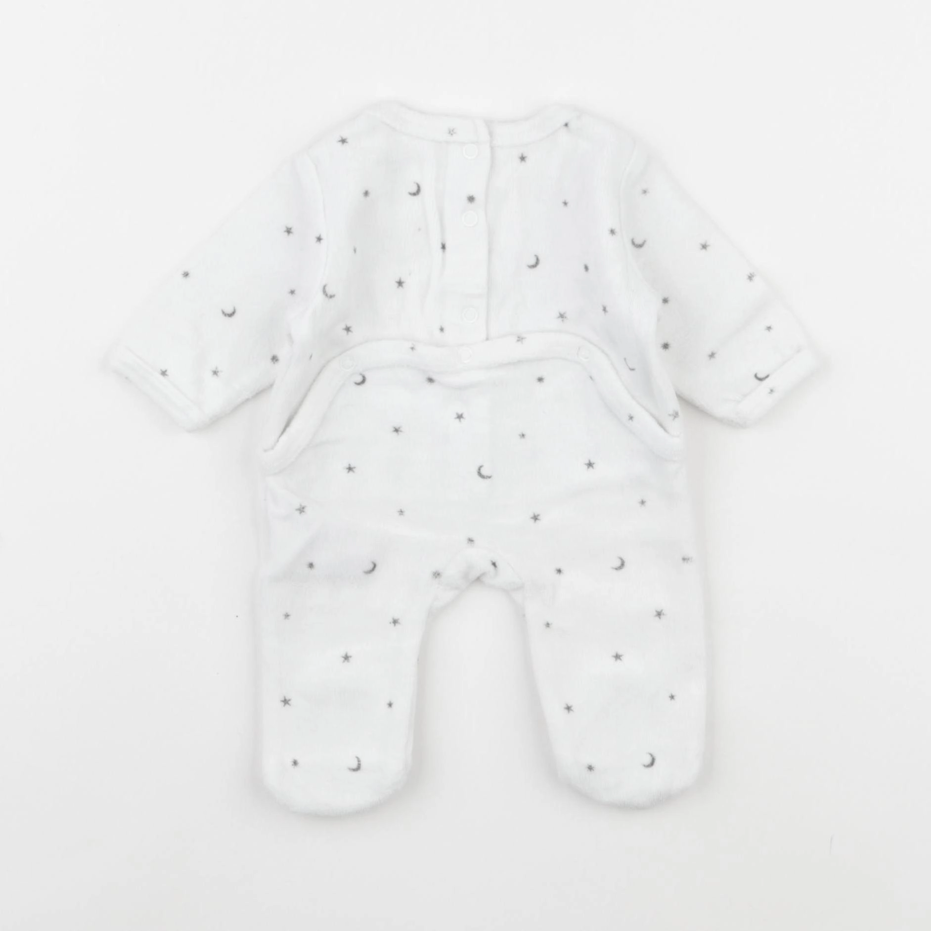 Vertbaudet - pyjama velours blanc - 0 mois