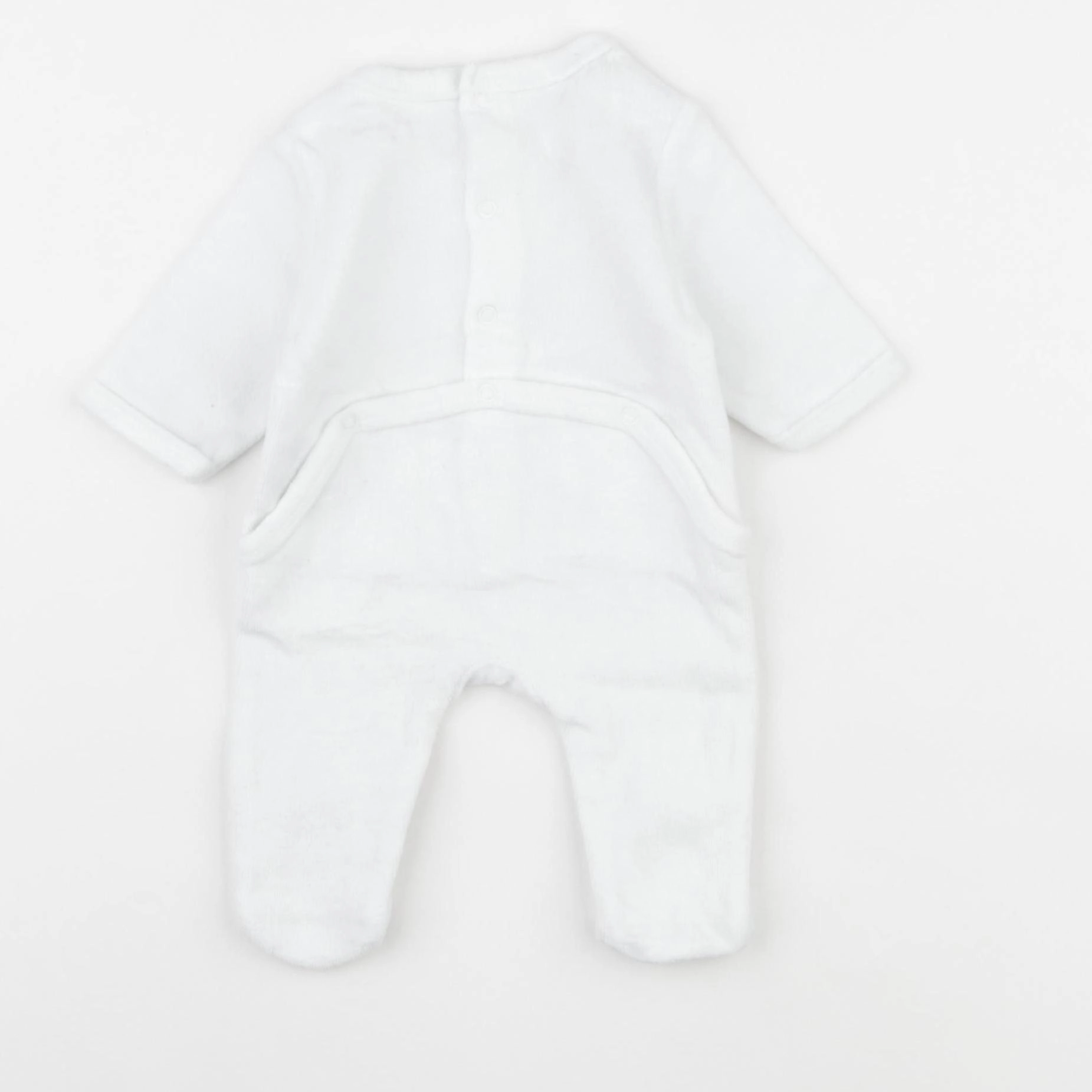 Vertbaudet - pyjama velours blanc, bleu - 0 mois