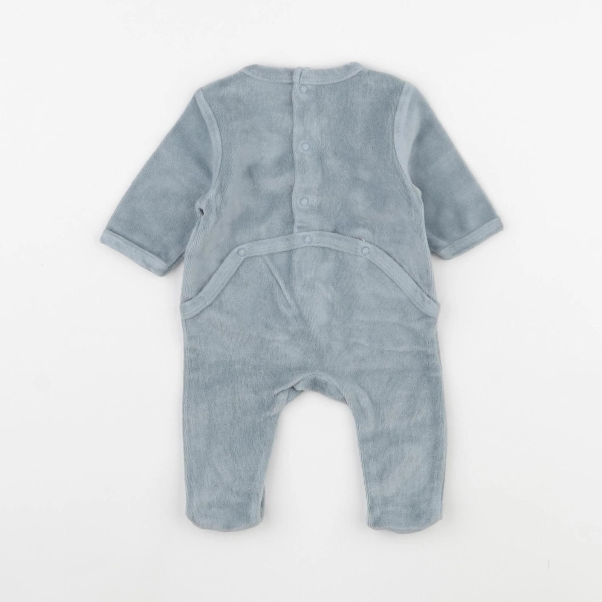 Vertbaudet - pyjama velours bleu - 0 mois