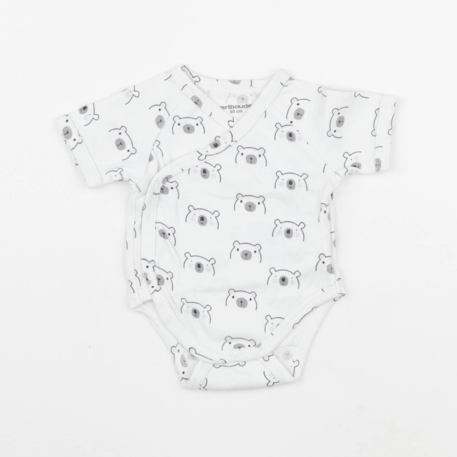 Vertbaudet - body blanc, bleu - 0 mois