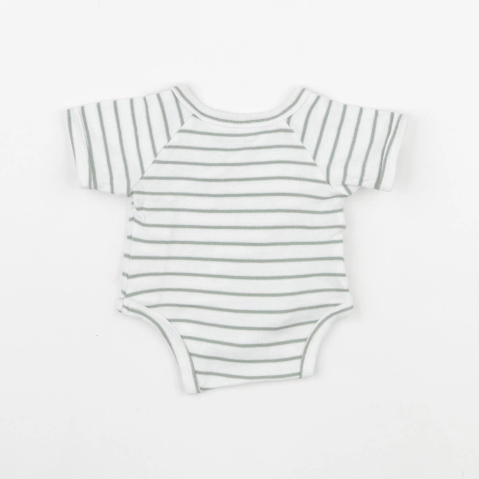 Vertbaudet - body blanc, vert - 0 mois