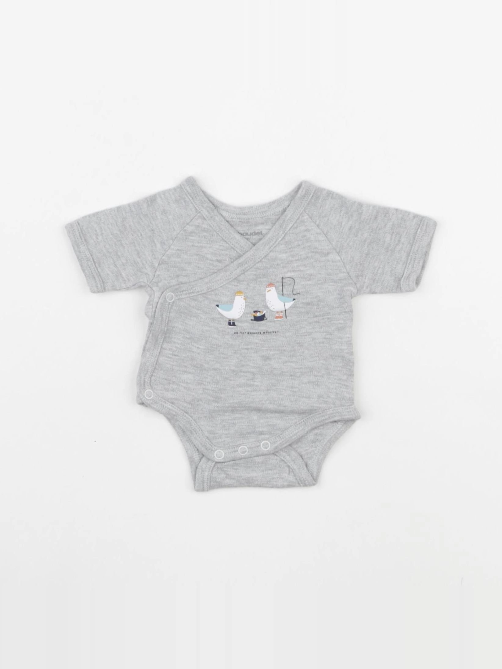 Vertbaudet - body gris - 0 mois