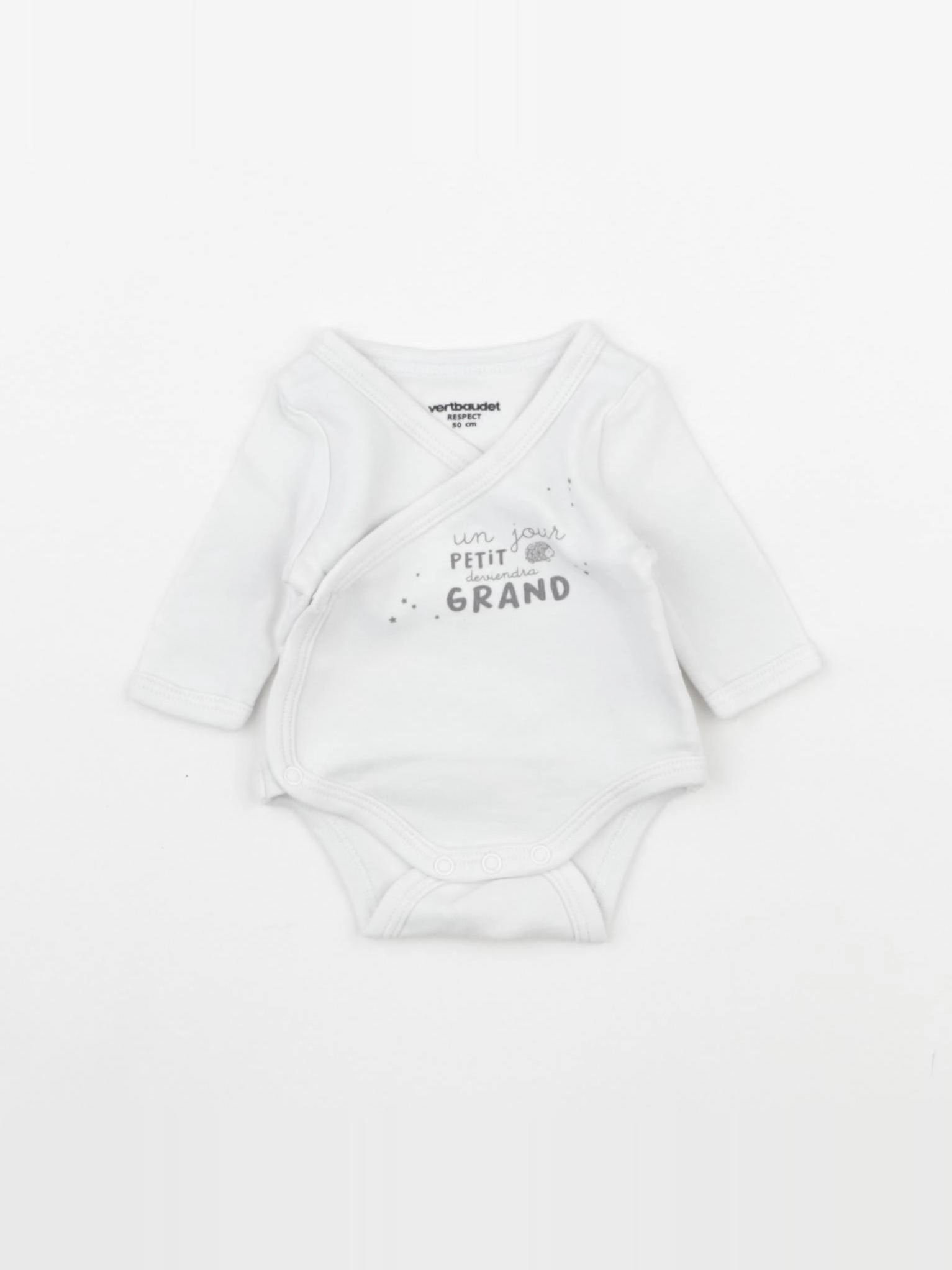 Vertbaudet - body blanc - 0 mois