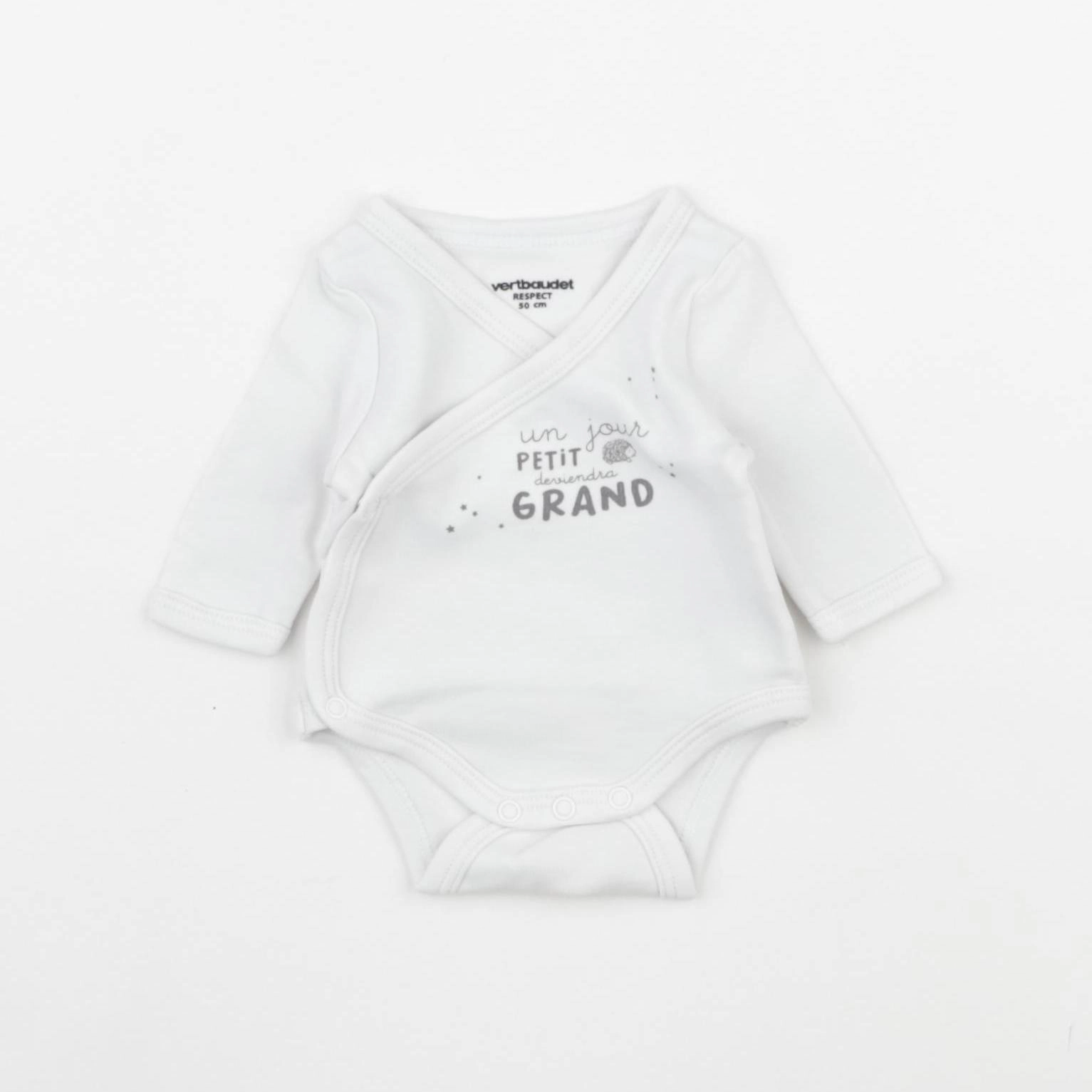Vertbaudet - body blanc - 0 mois
