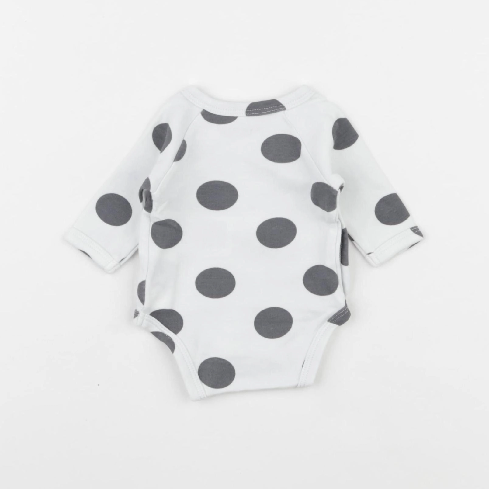Vertbaudet - body blanc, gris - 0 mois