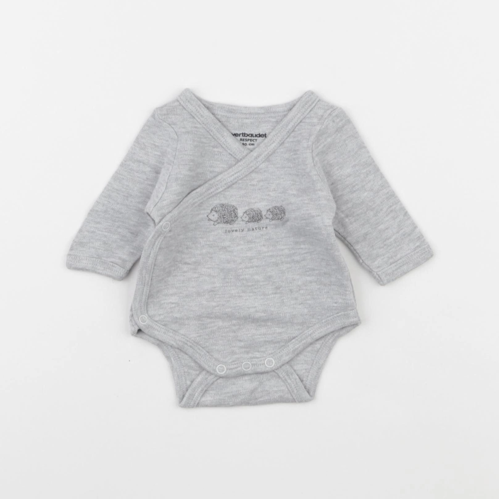 Vertbaudet - body gris - 0 mois