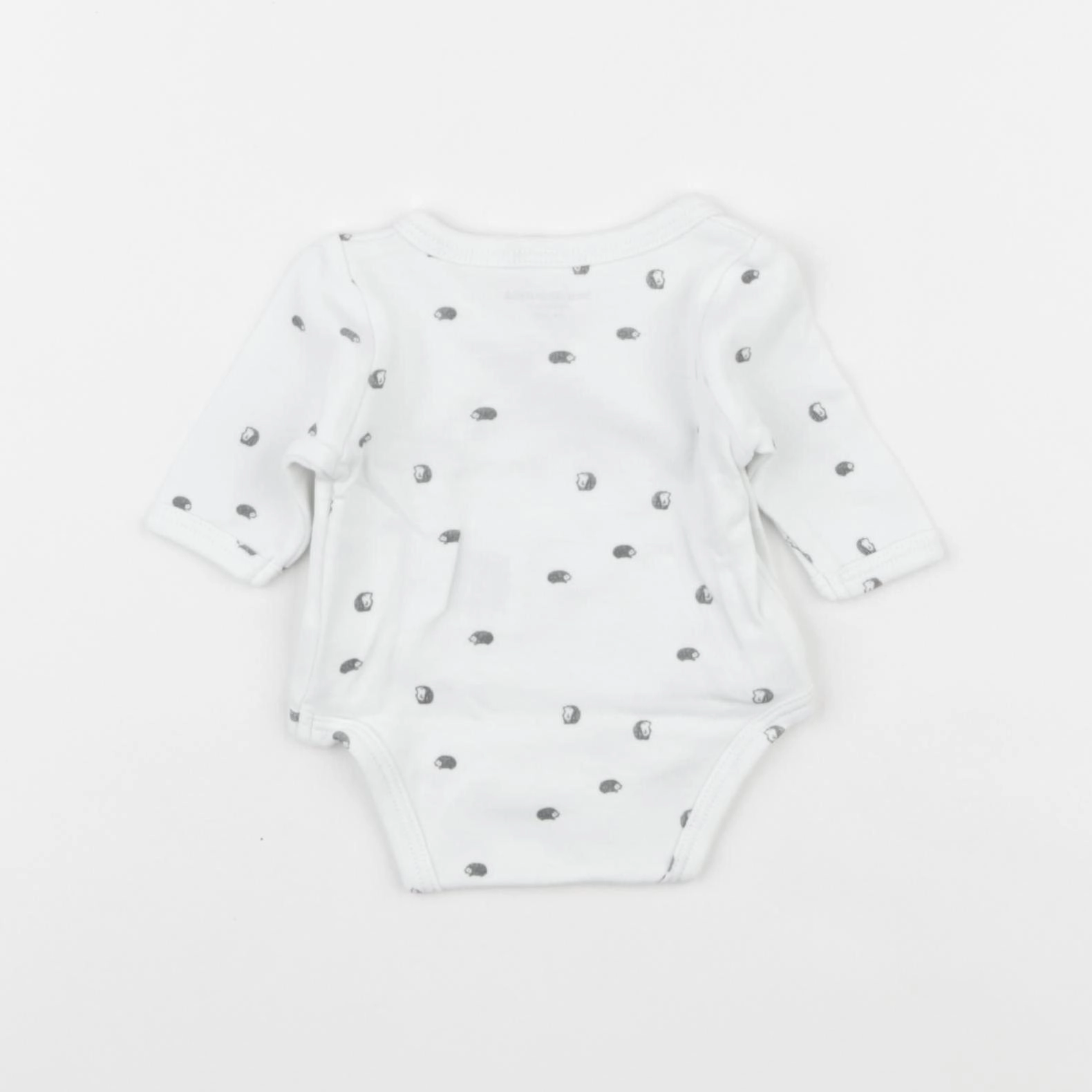 Vertbaudet - body blanc, gris - 0 mois