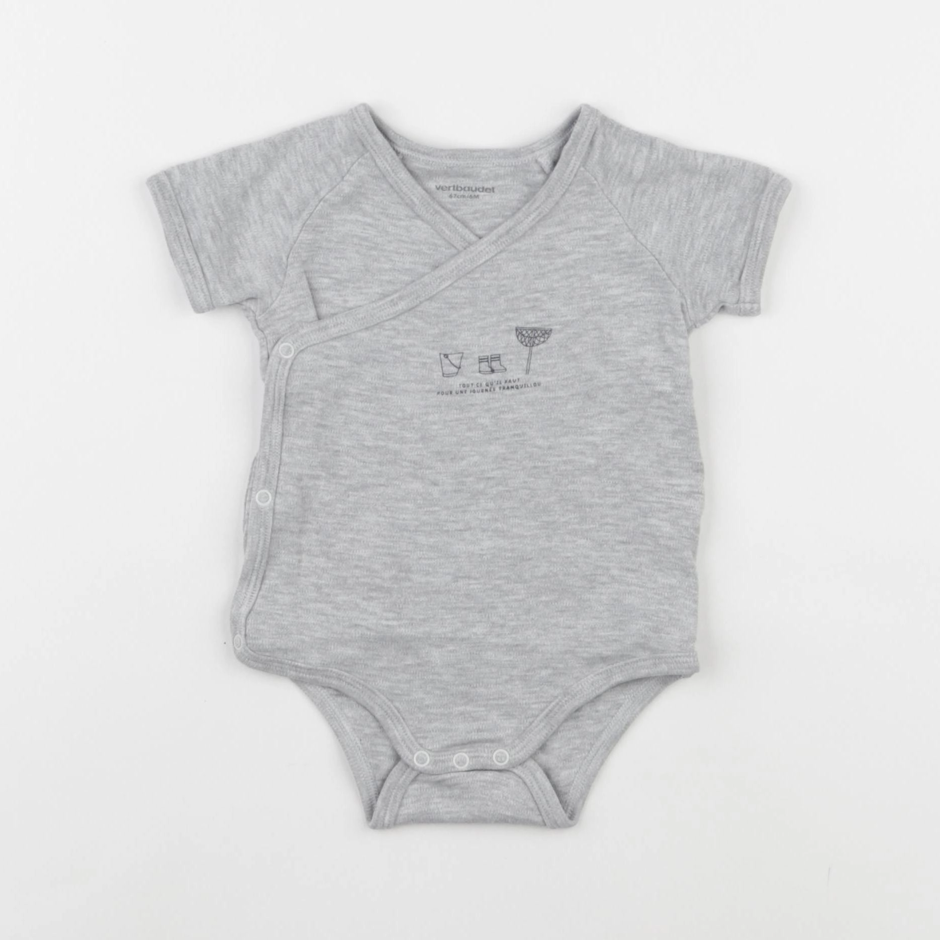 Vertbaudet - body gris - 6 mois
