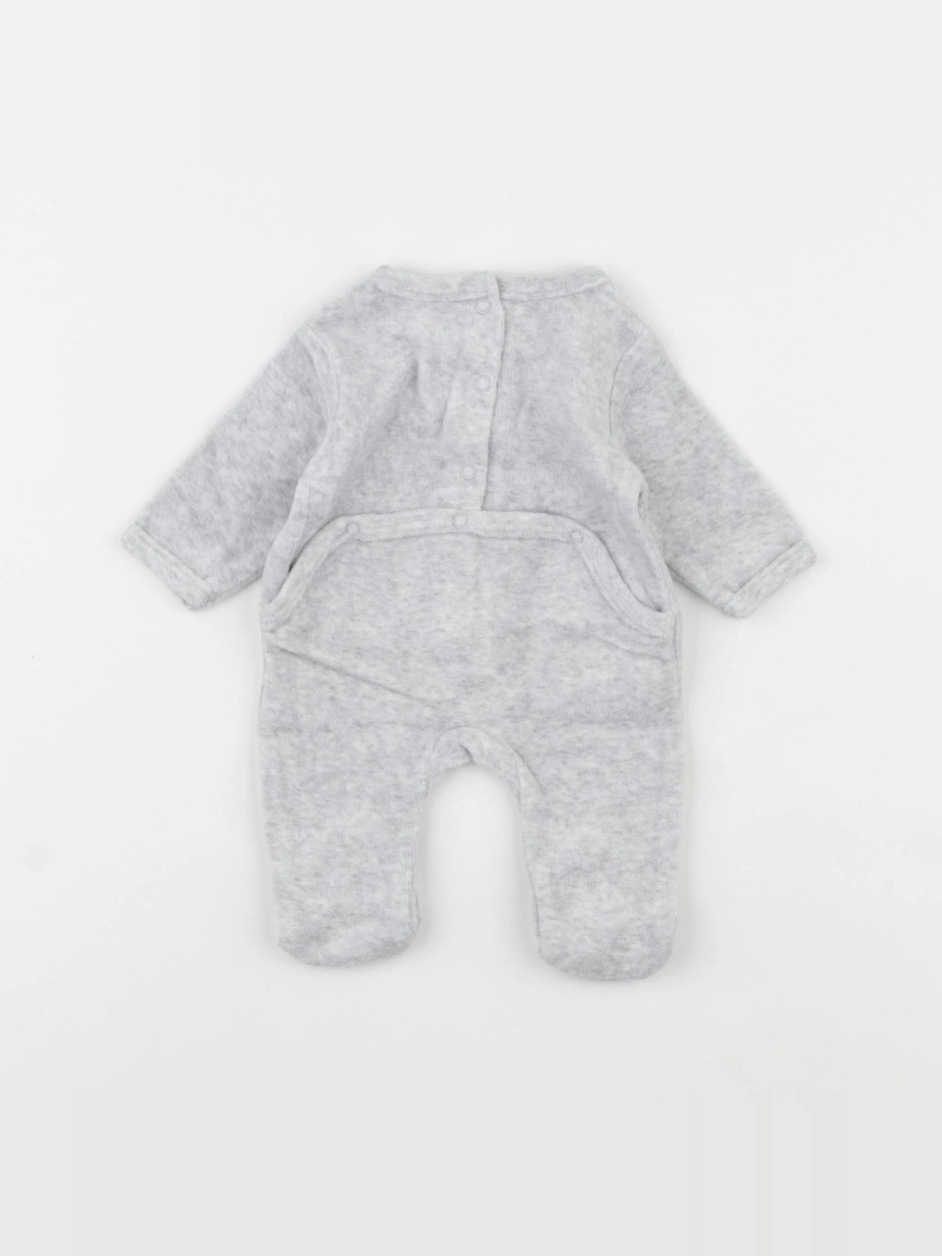 Vertbaudet - pyjama velours gris - 0 mois