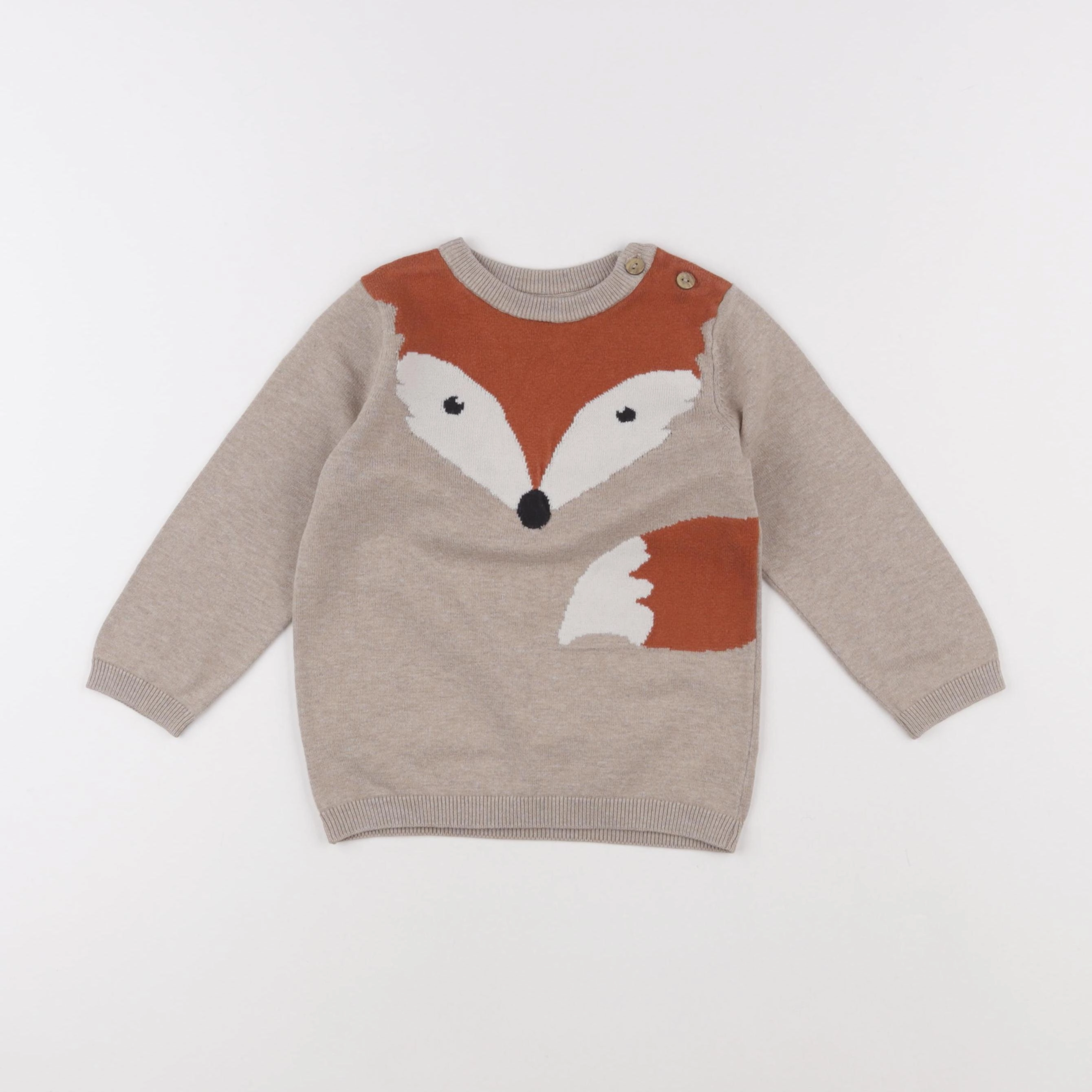H&M - pull beige - 18/24 mois