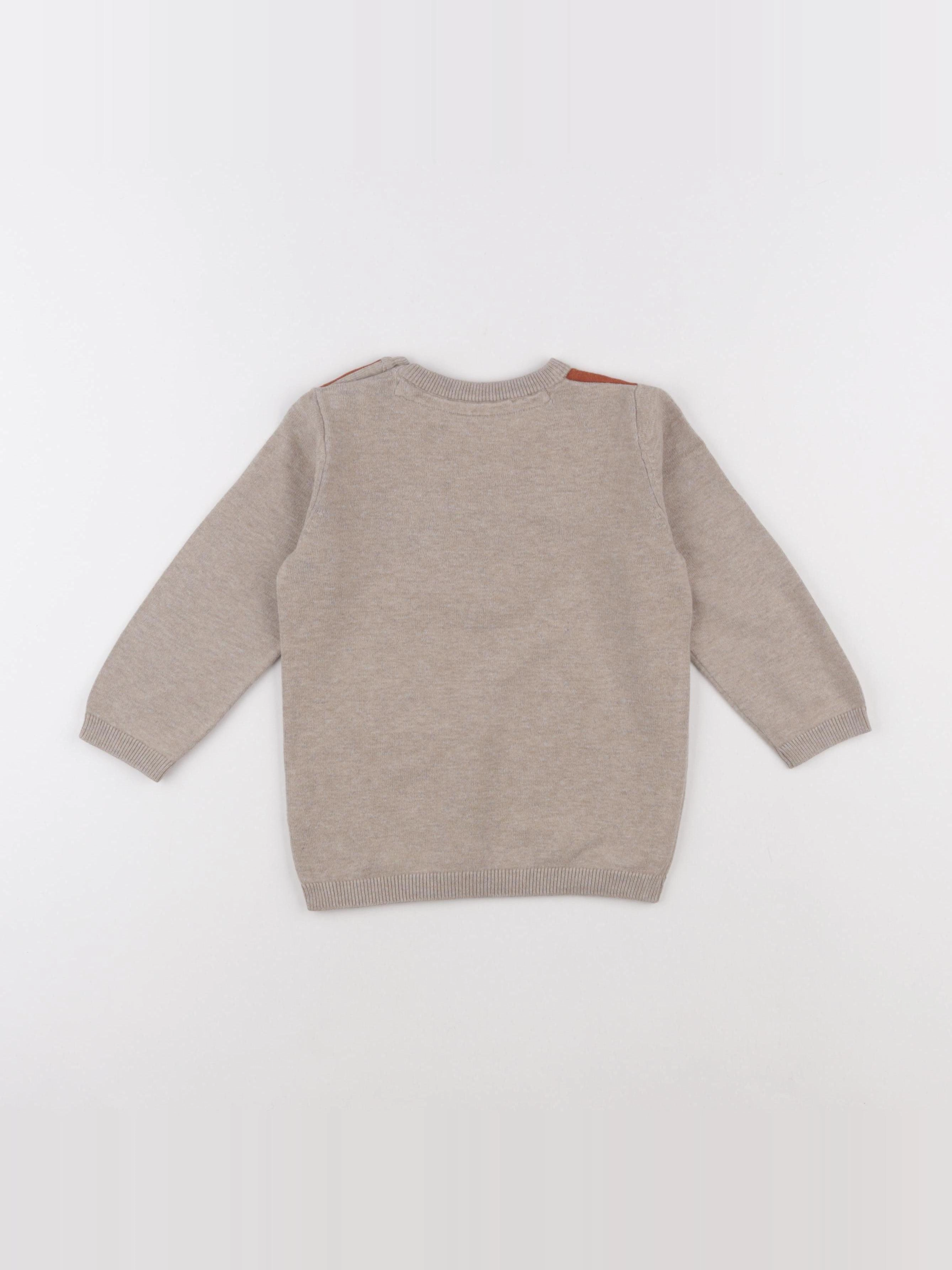 H&M - pull beige - 18/24 mois