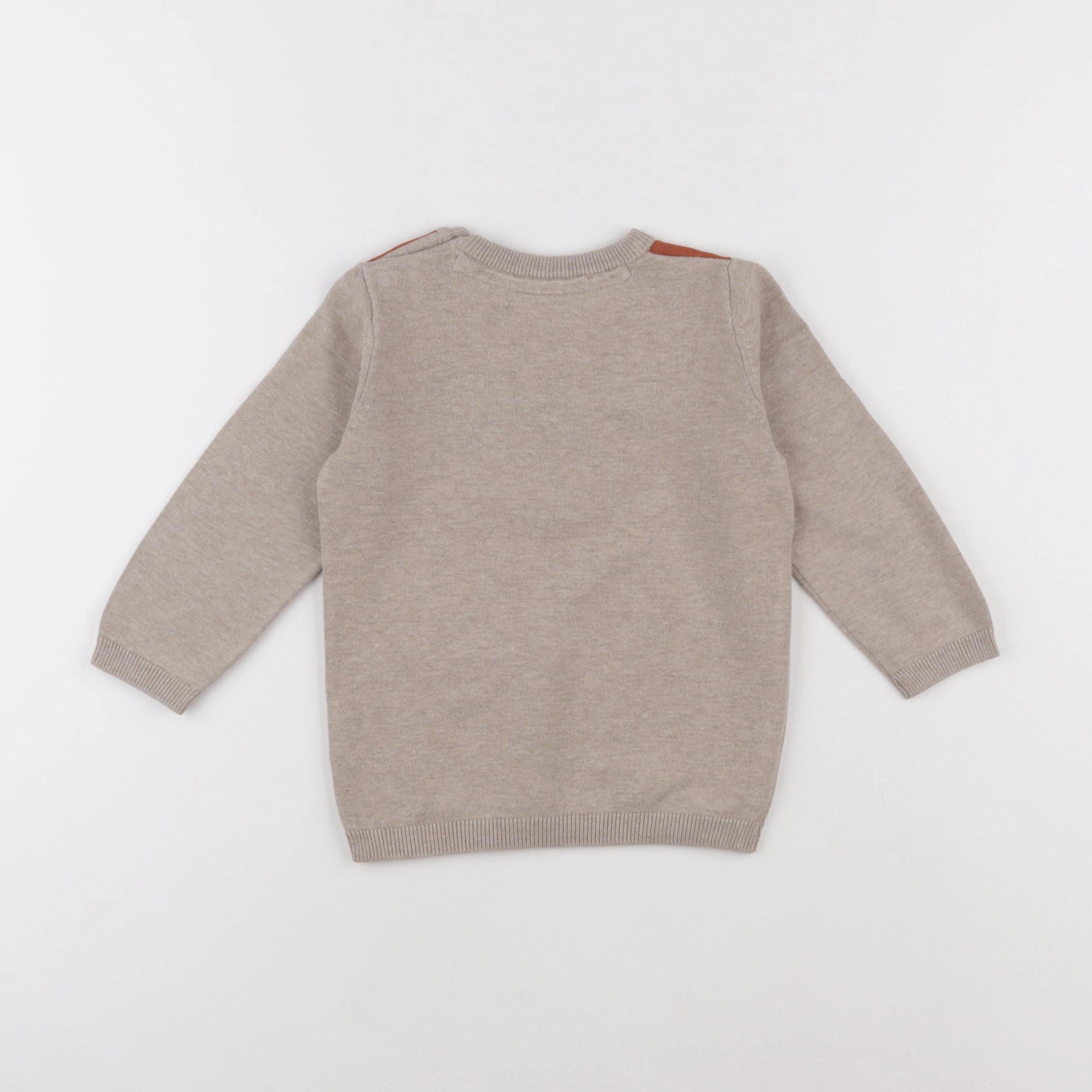 H&M - pull beige - 18/24 mois