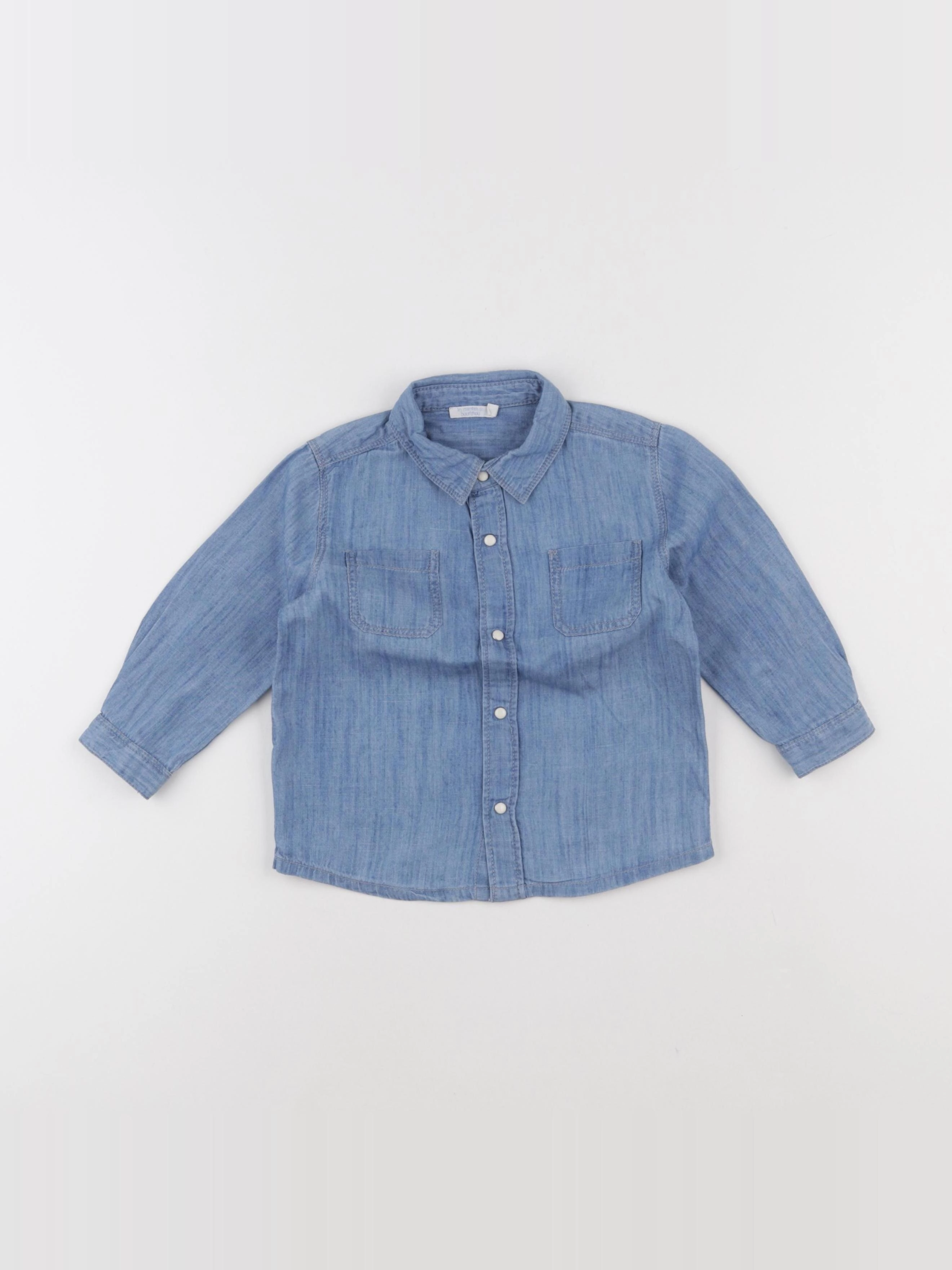 Boutchou - chemise bleu - 18 mois