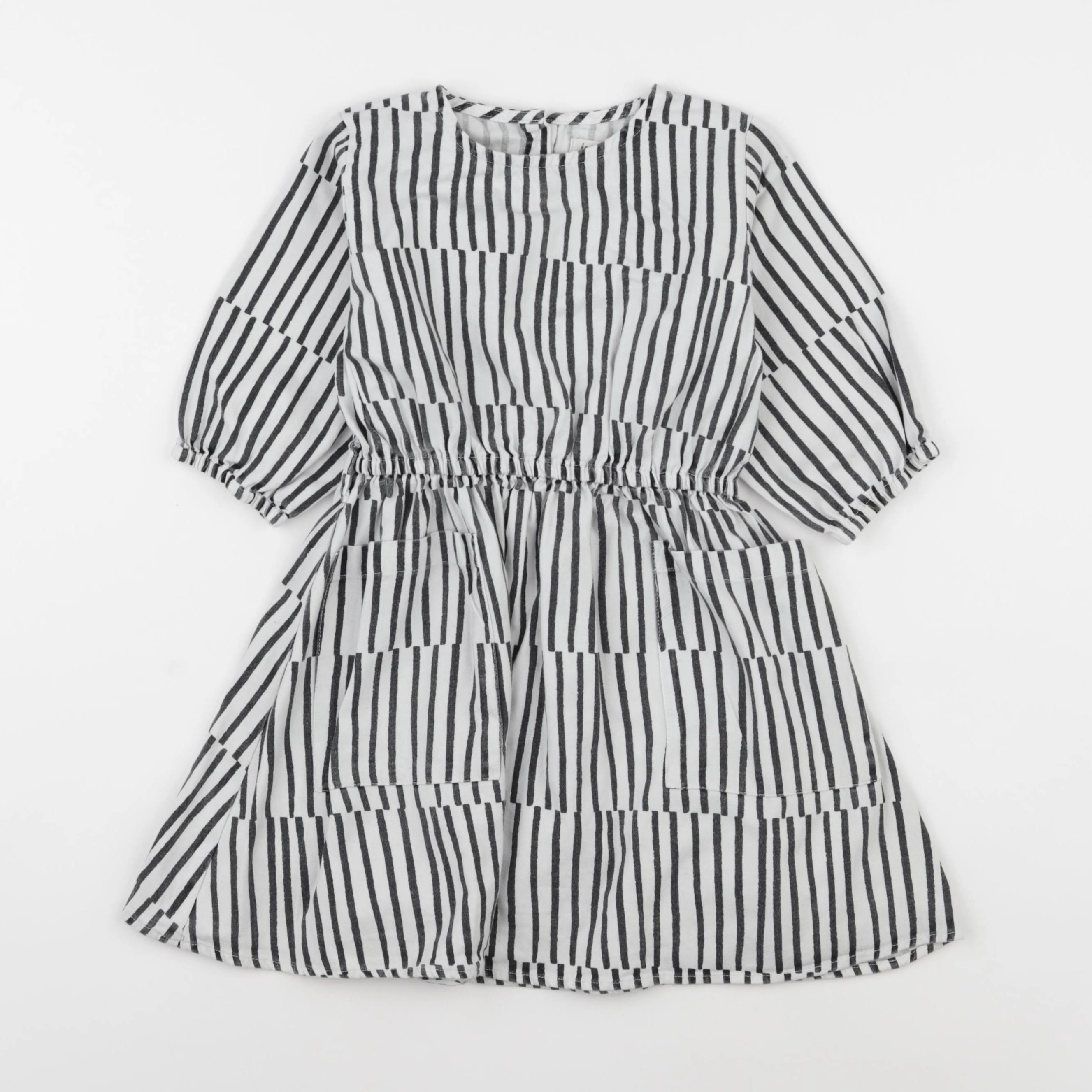 Monoprix - robe noir, blanc - 3/4 ans