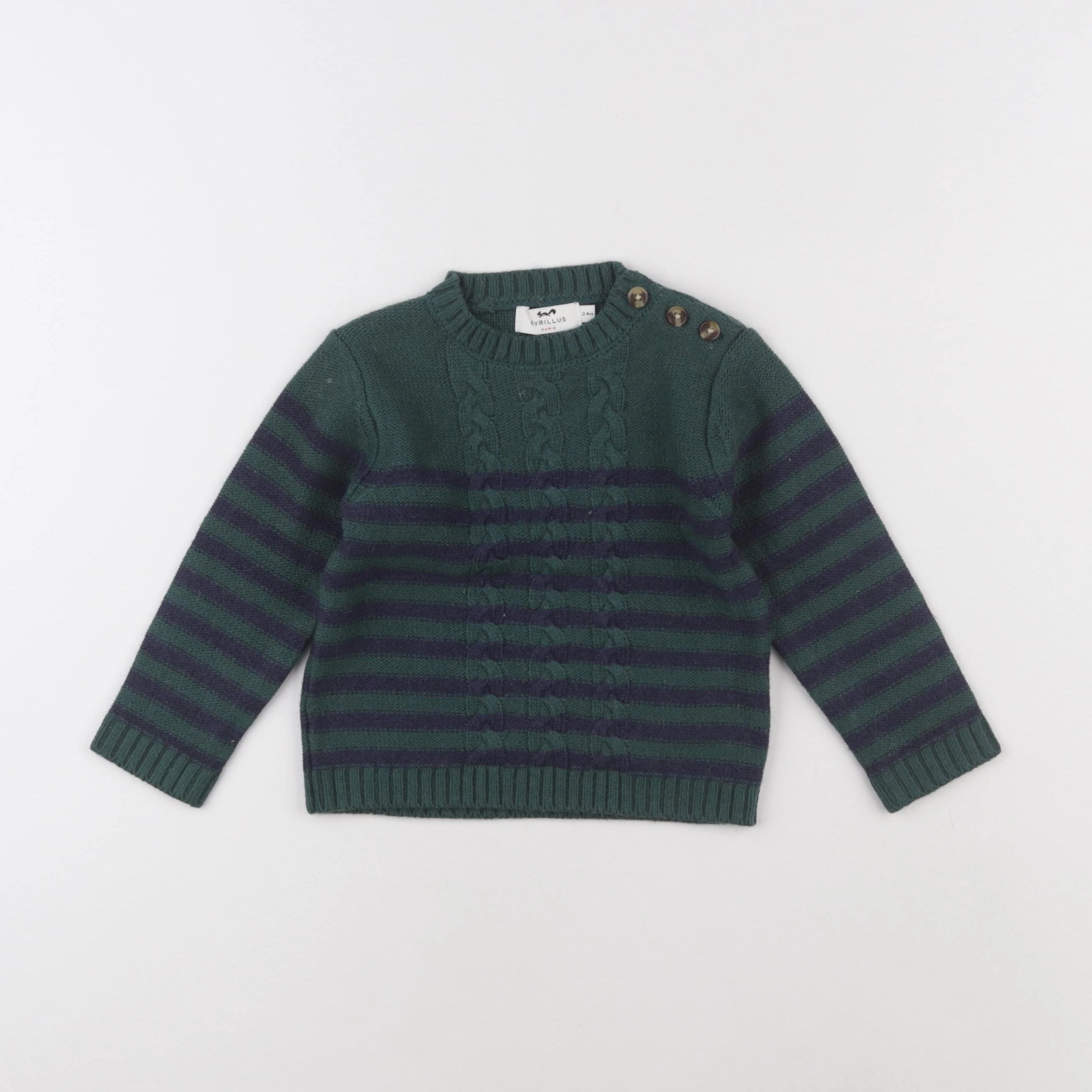 Cyrillus - pull vert - 24 mois